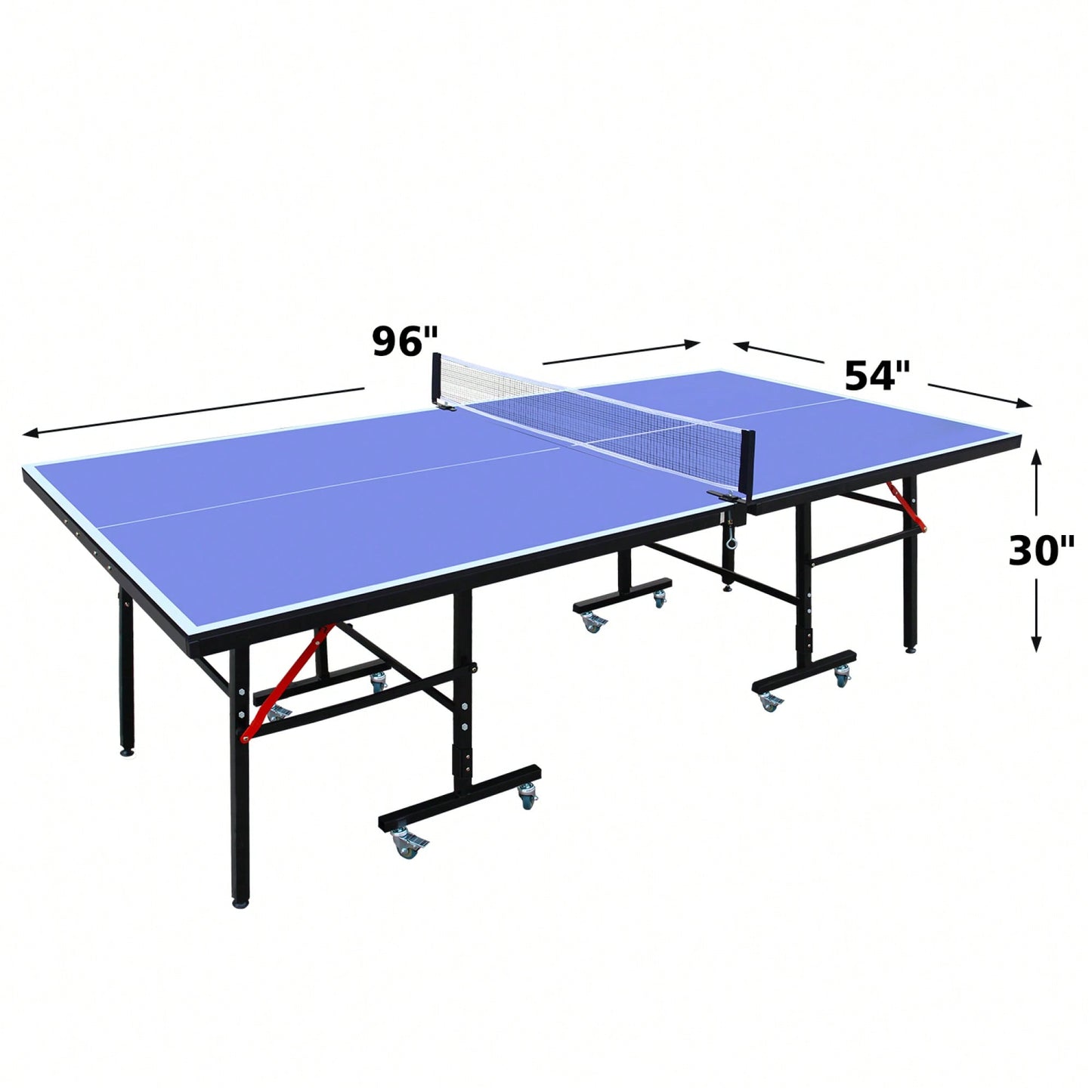 Portable 8ft Foldable Table Tennis Set With Net 2 Paddles And 3 Balls For Indoor Games