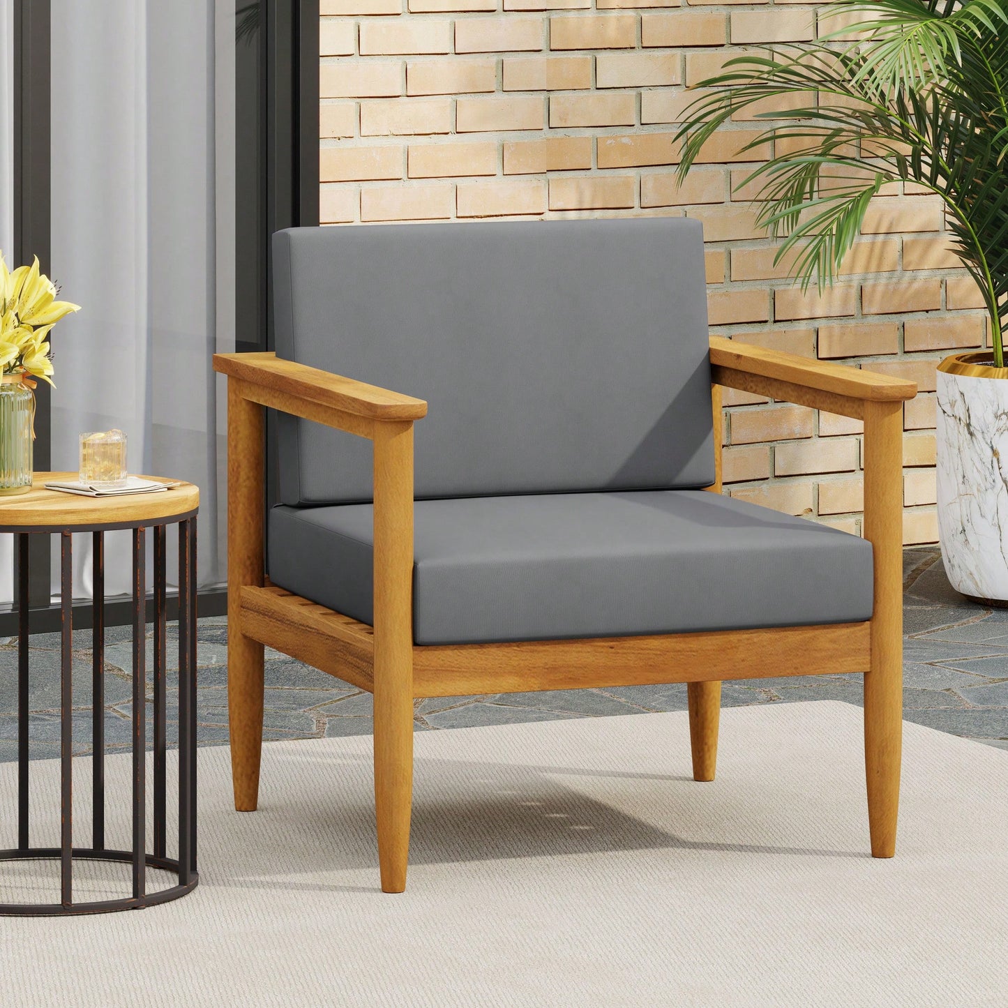 Elegant Upholstered Accent Chair For Living Room And Home Office