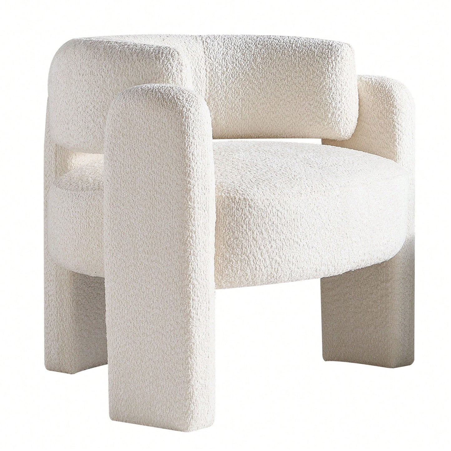 Boucle Upholstery Accent Chair 34.65 Inches Wide Stylish Comfort For Living Room Or Office Beige