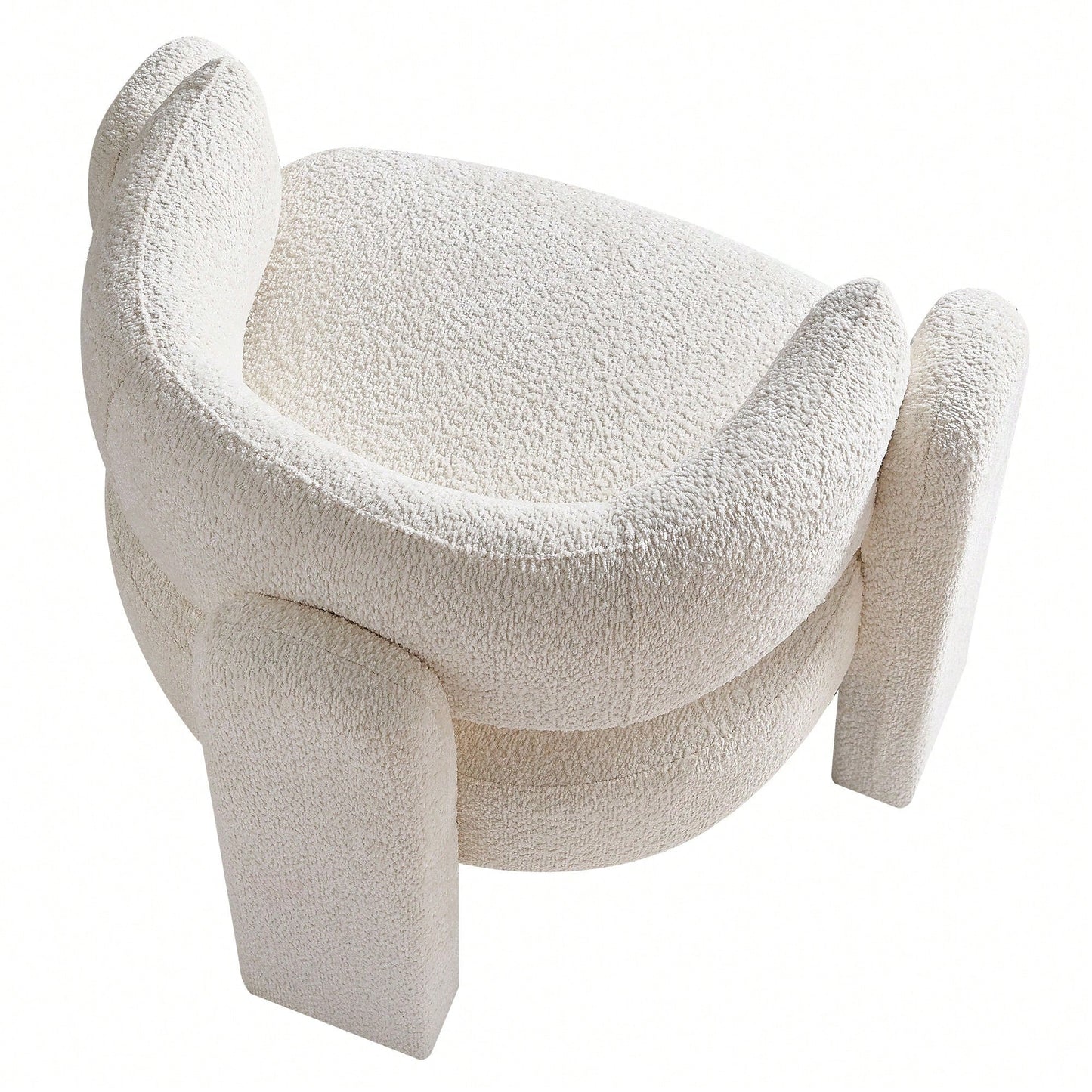 Boucle Upholstery Accent Chair 34.65 Inches Wide Stylish Comfort For Living Room Or Office Beige