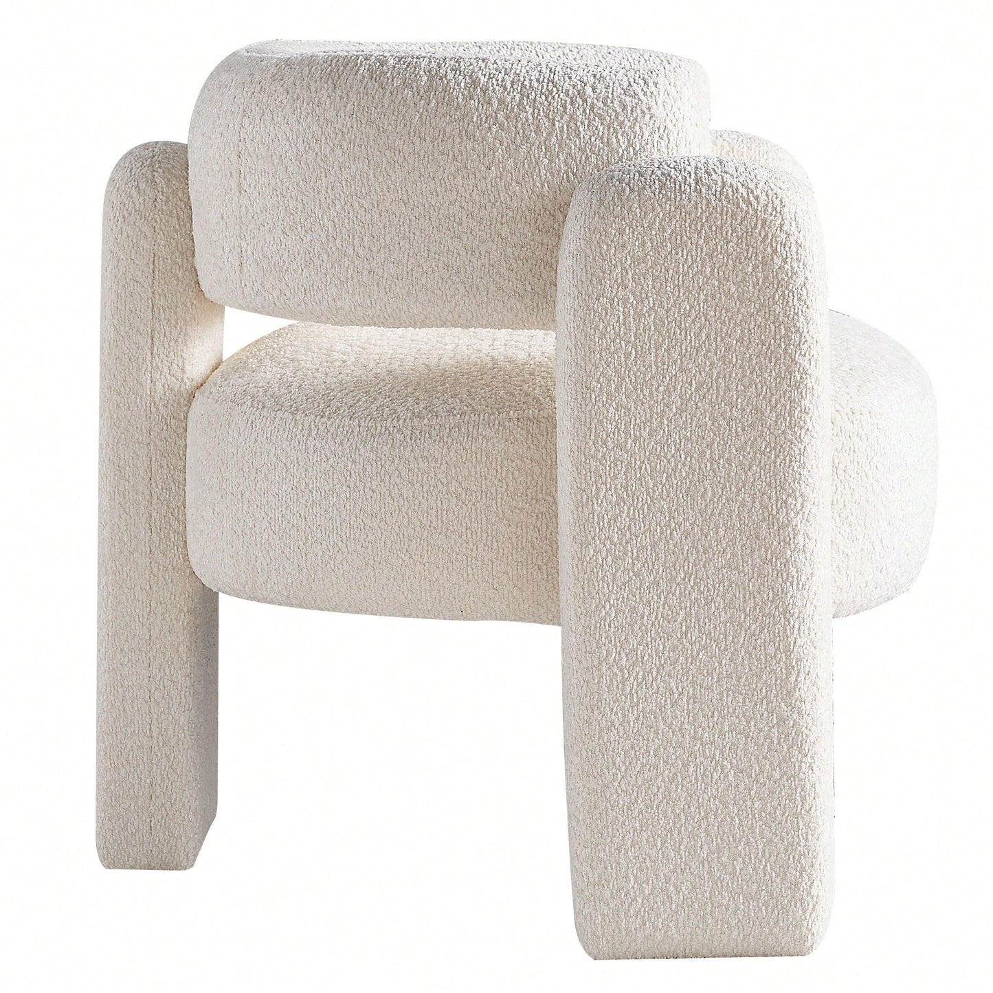 Boucle Upholstery Accent Chair 34.65 Inches Wide Stylish Comfort For Living Room Or Office Beige