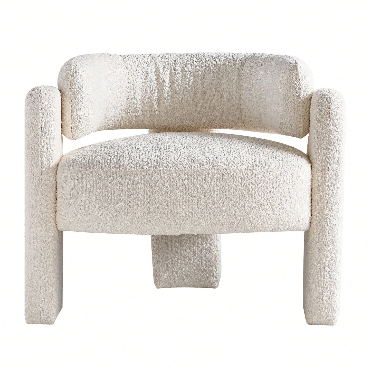 Boucle Upholstery Accent Chair 34.65 Inches Wide Stylish Comfort For Living Room Or Office Beige