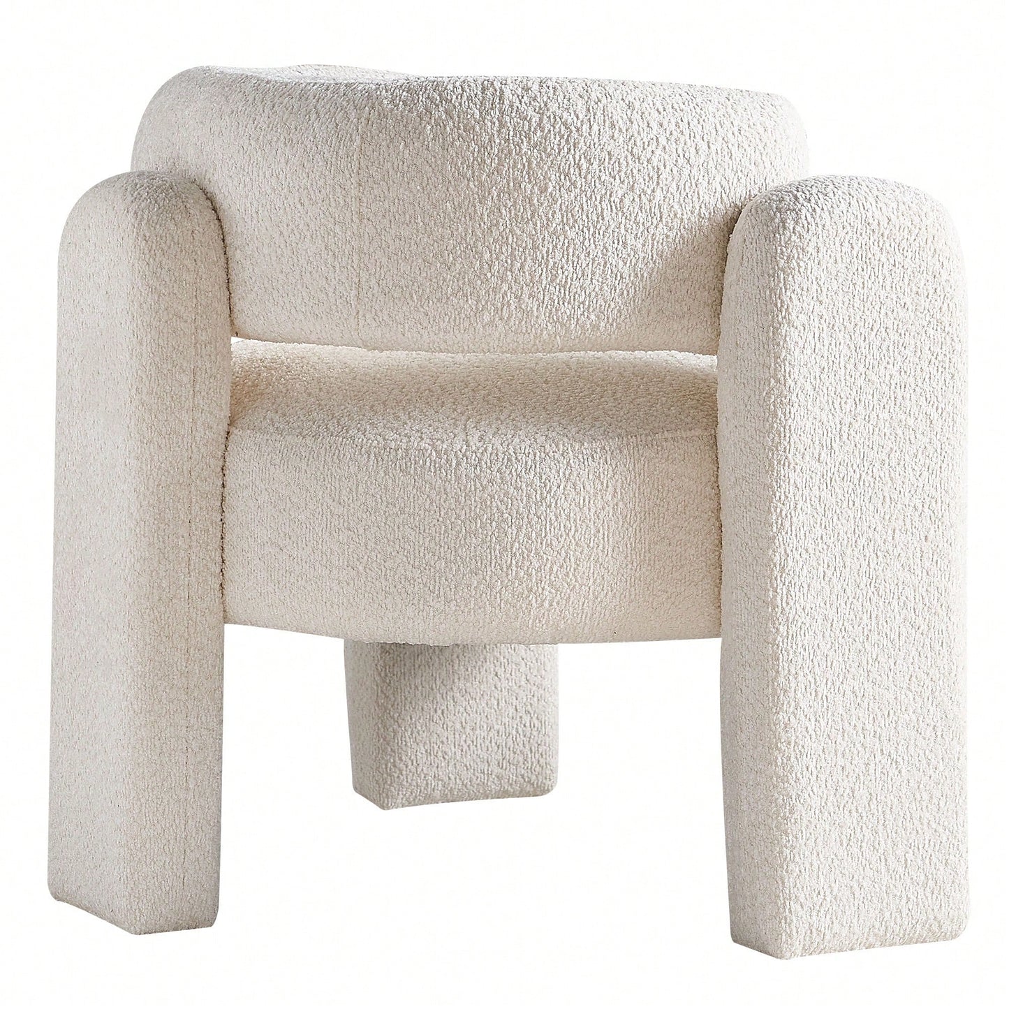 Boucle Upholstery Accent Chair 34.65 Inches Wide Stylish Comfort For Living Room Or Office Beige