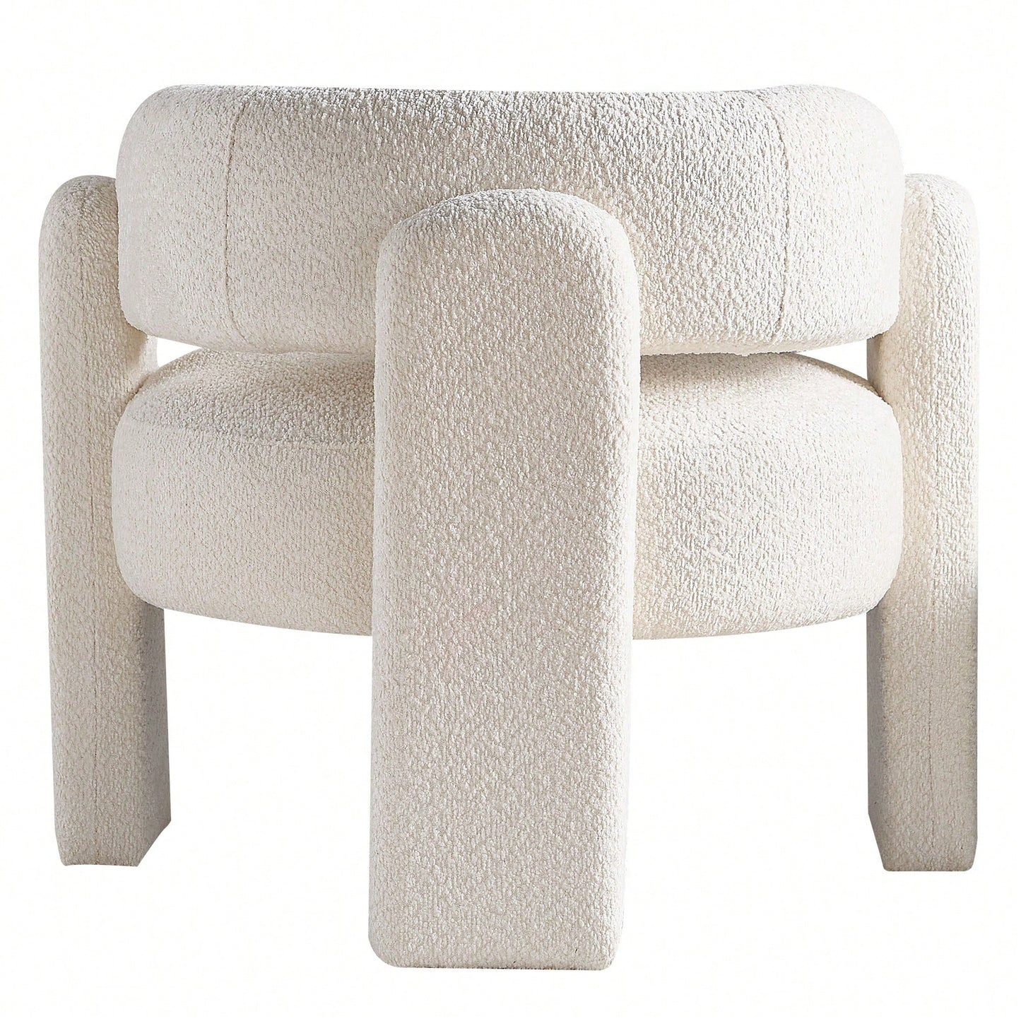 Boucle Upholstery Accent Chair 34.65 Inches Wide Stylish Comfort For Living Room Or Office Beige