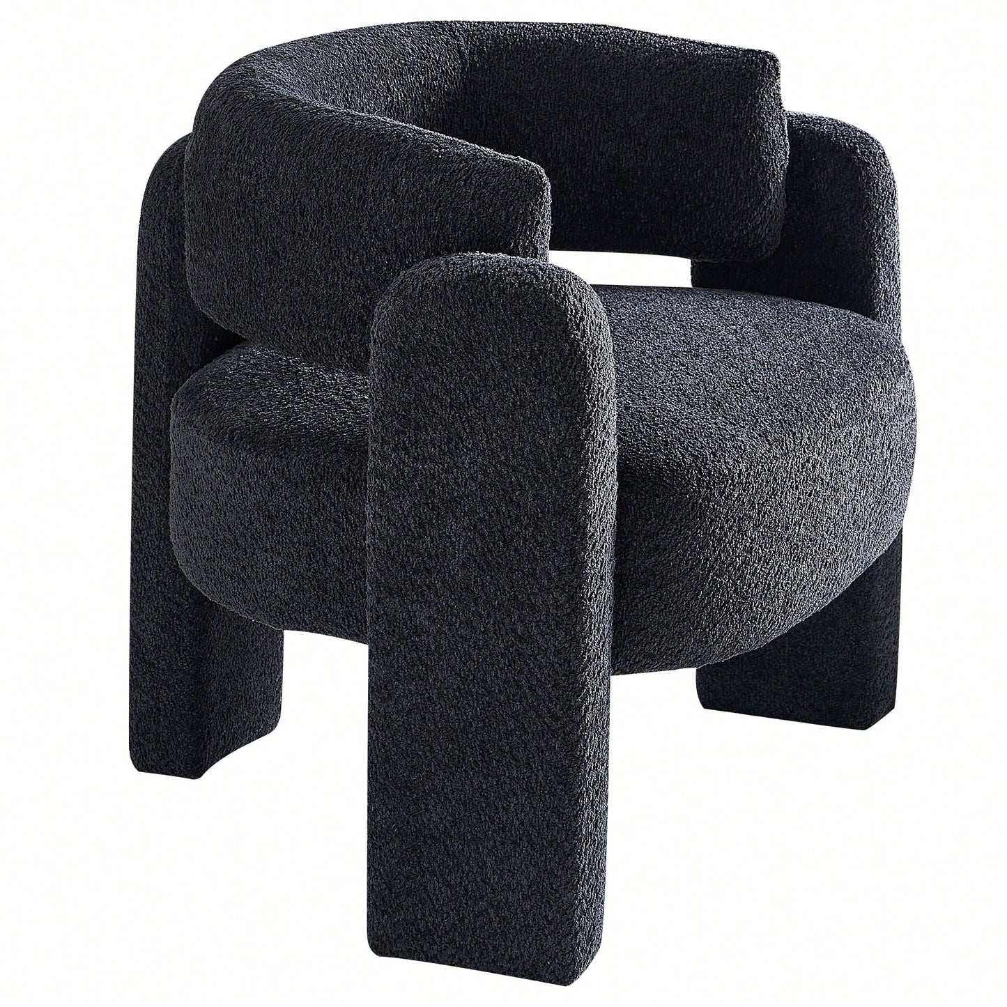 Boucle Upholstery Accent Chair 34.65 Inches Wide Stylish Comfort For Living Room Or Office Beige