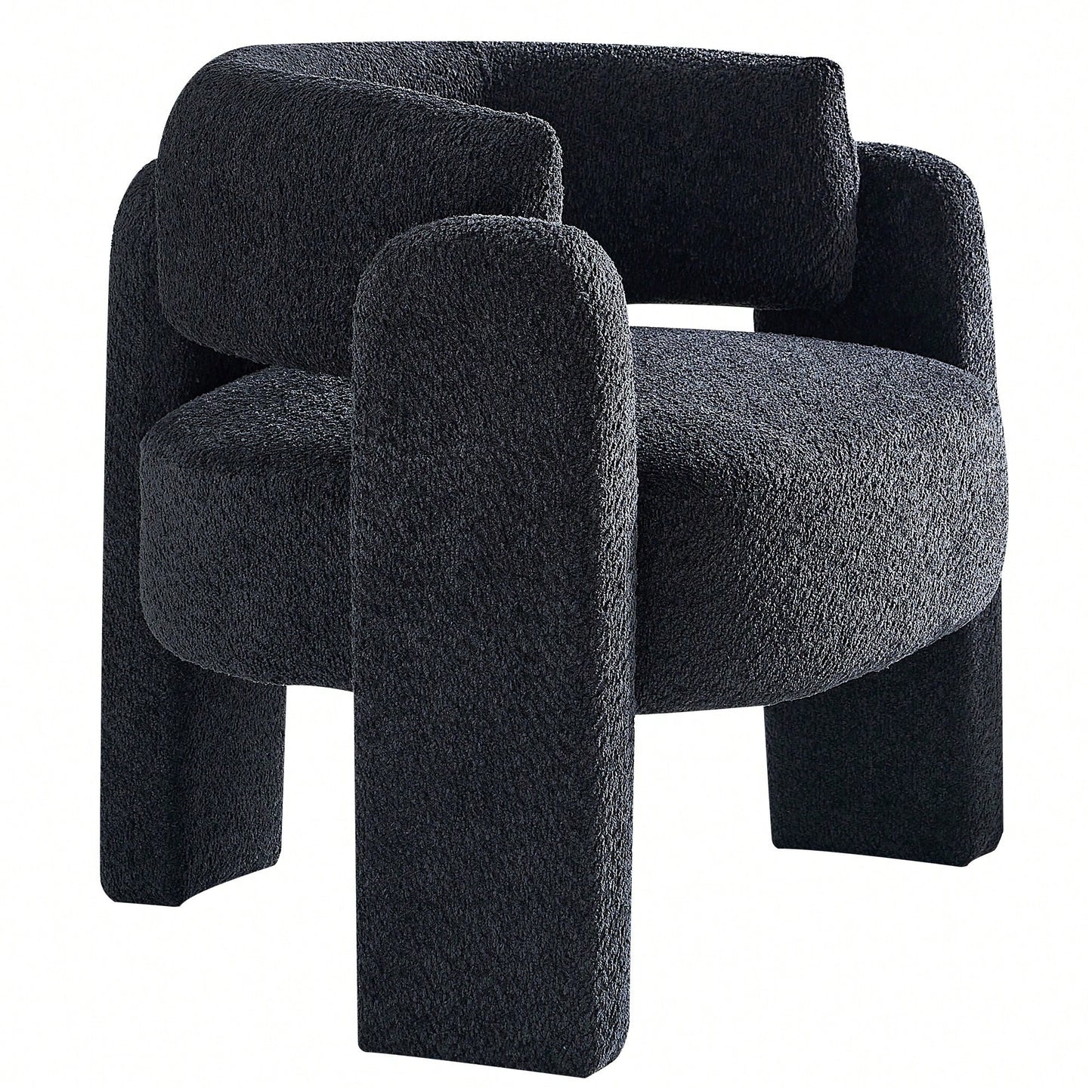 Boucle Upholstery Accent Chair 34.65 Inches Wide Stylish Comfort For Living Room Or Office Beige