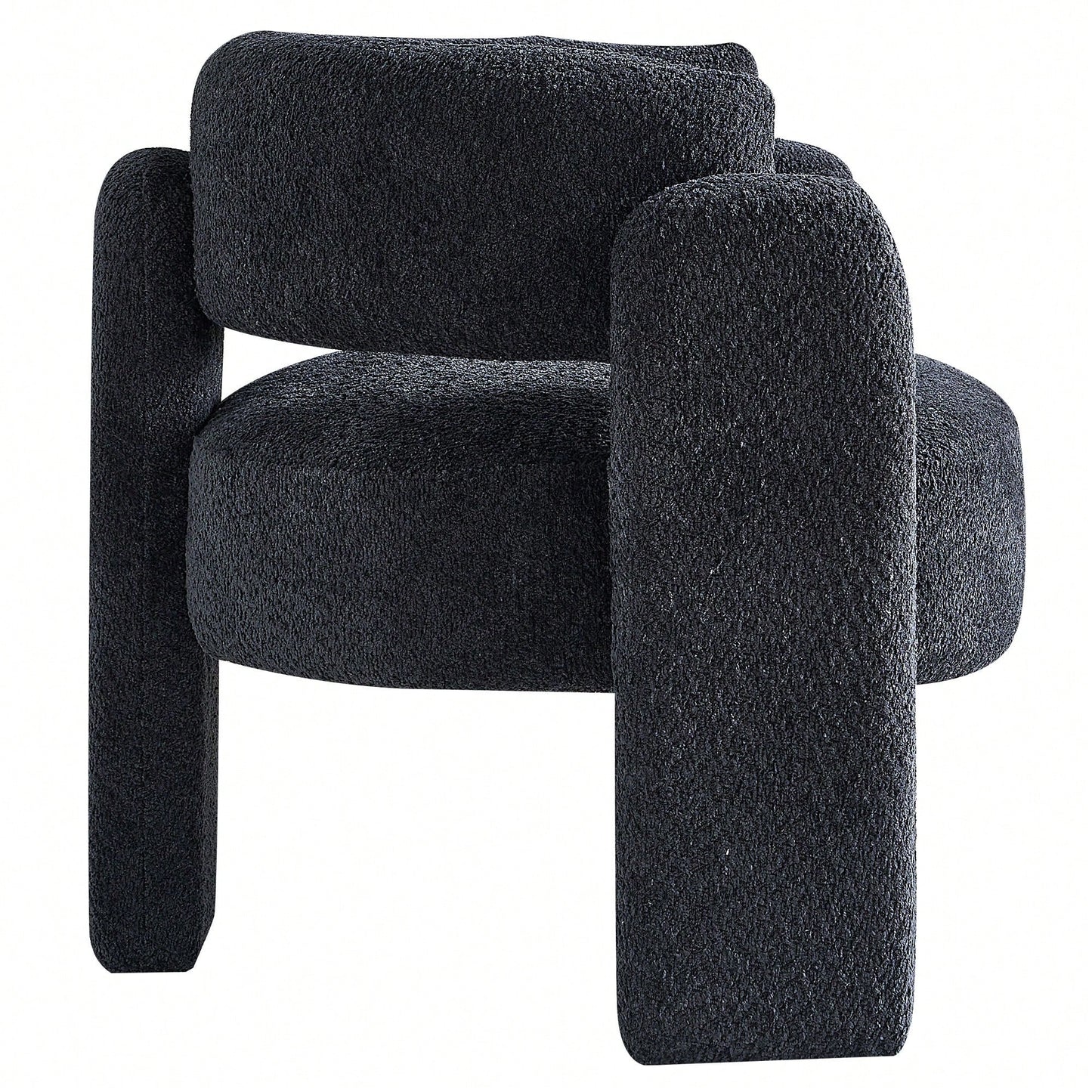 Boucle Upholstery Accent Chair 34.65 Inches Wide Stylish Comfort For Living Room Or Office Beige
