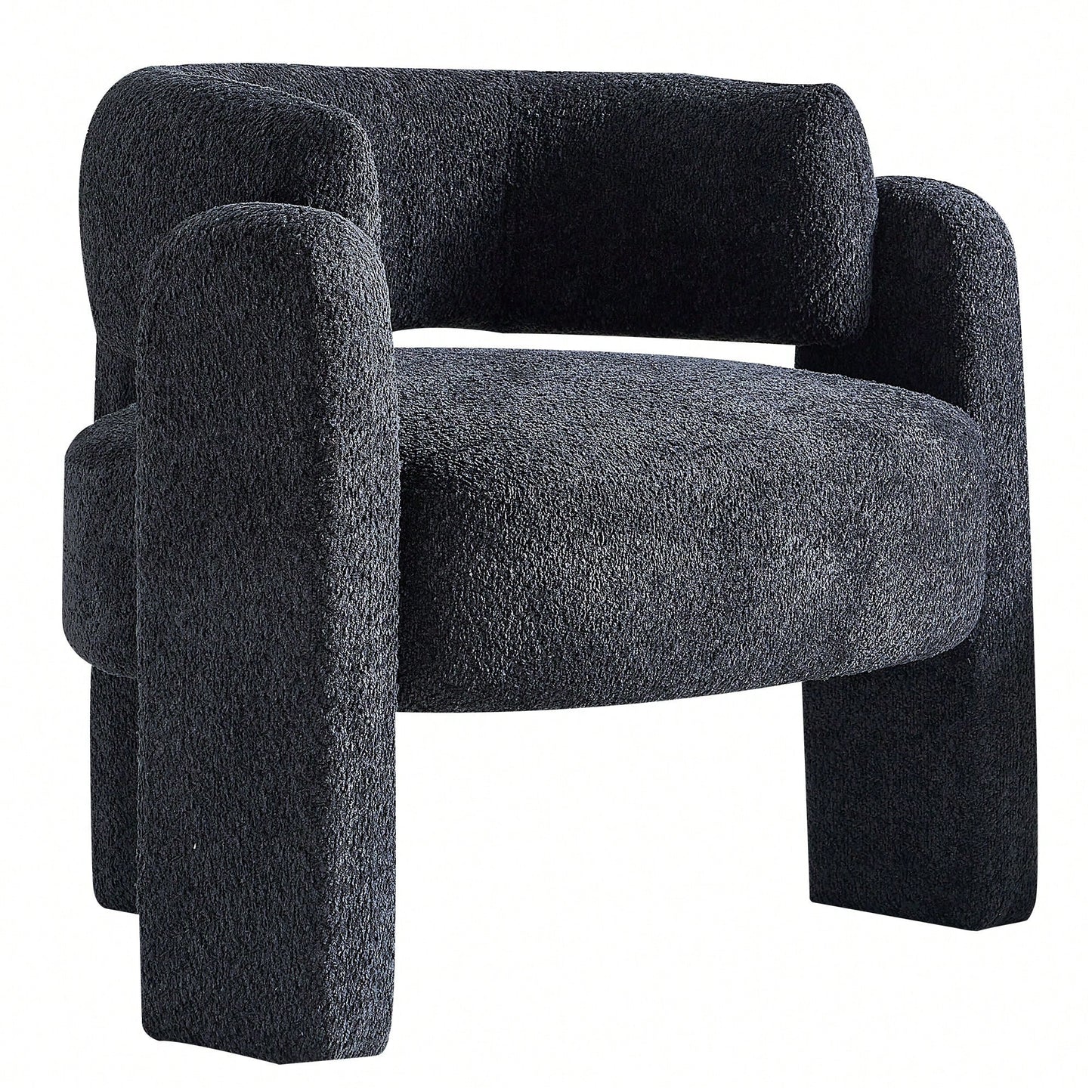 Boucle Upholstery Accent Chair 34.65 Inches Wide Stylish Comfort For Living Room Or Office Beige