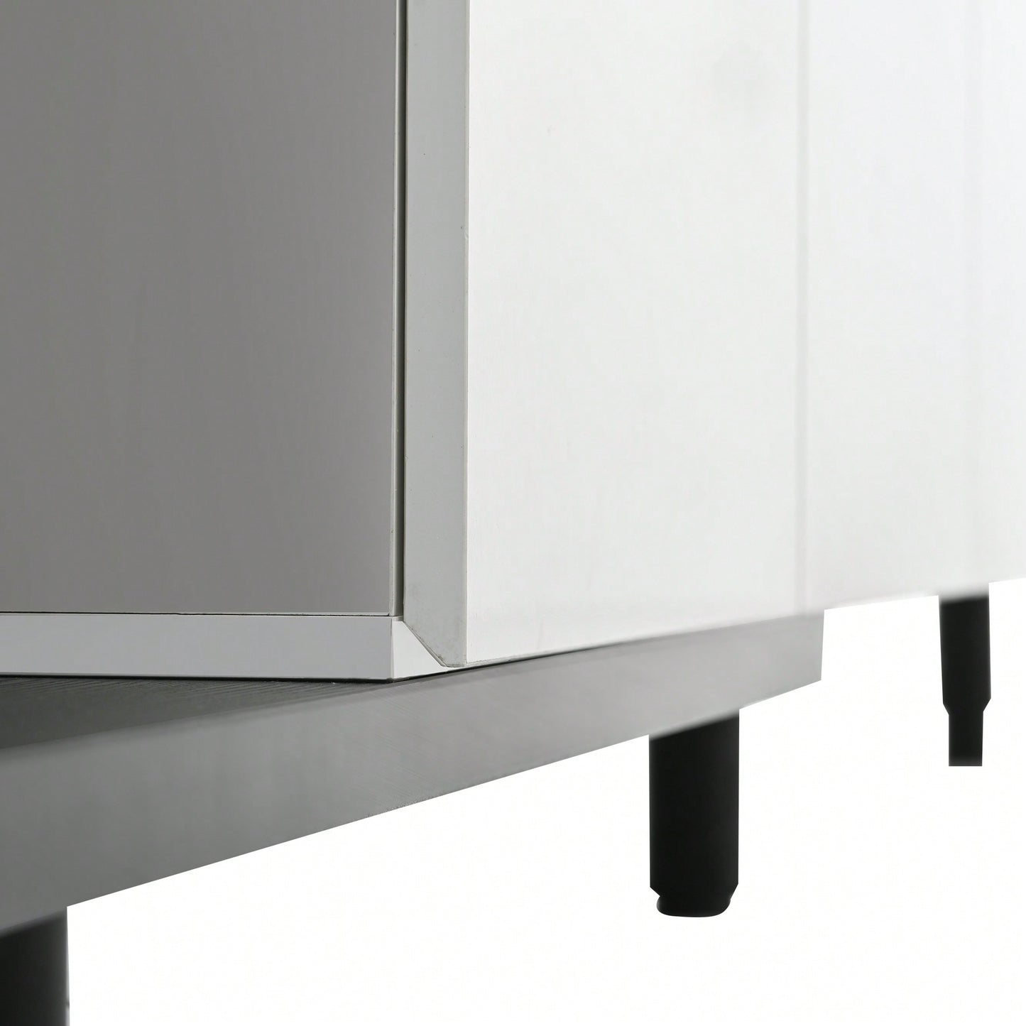 Modern Extendable TV Stand For 80 Inch And Larger TVs Stylish Black And White Design