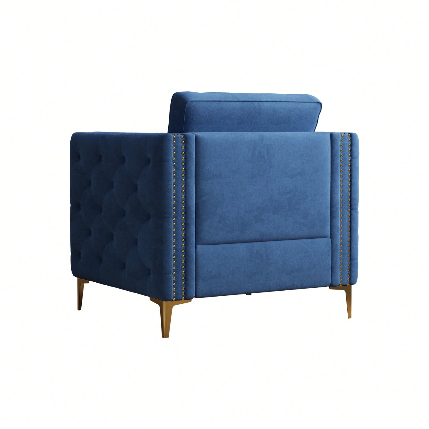 Elegant Beige Velvet Upholstered Accent Chair With Metal Legs For Living Room