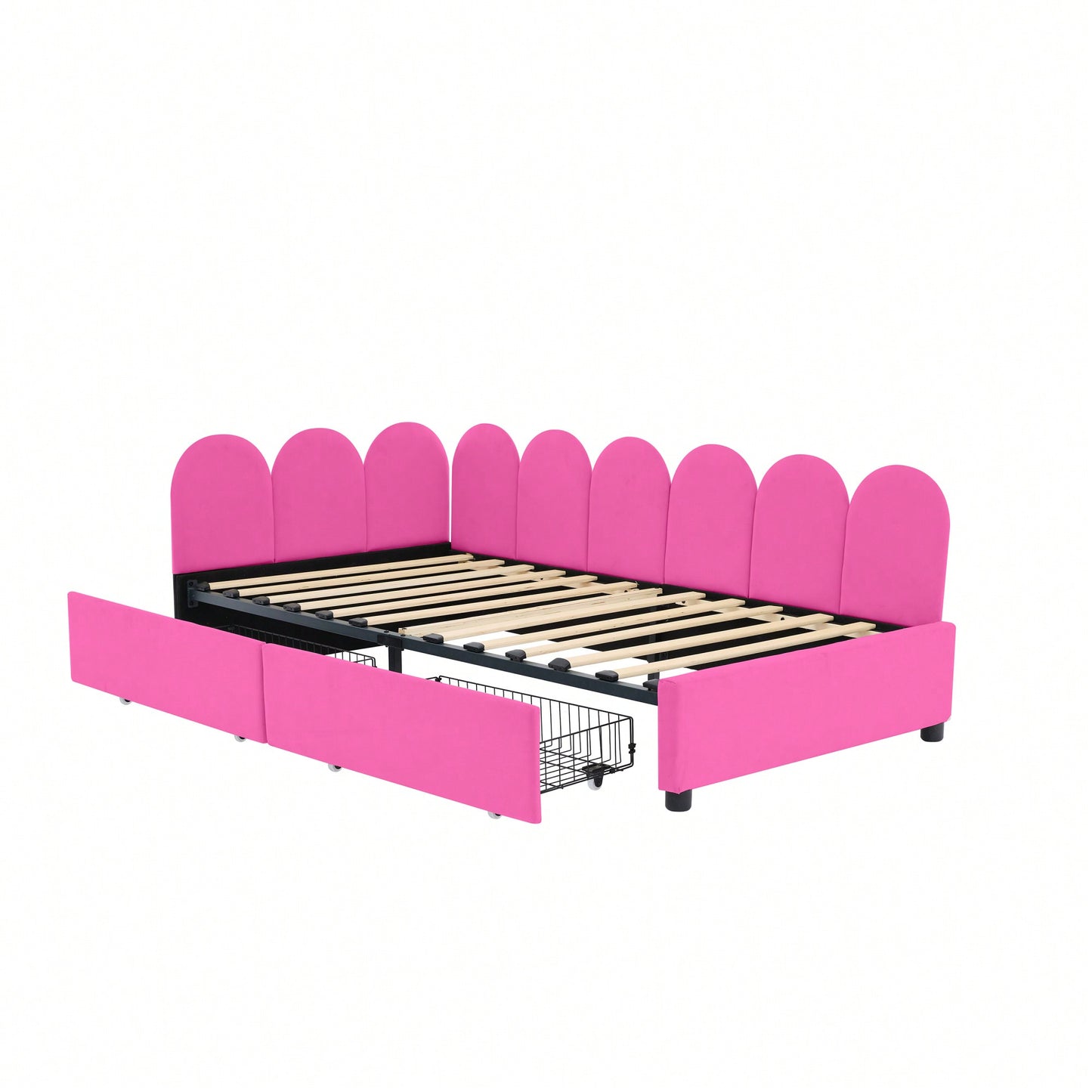 Velvet Twin Size Upholstered Daybed With 2 Storage Drawers And Soft Fabric Headboard No Box Spring Required Beige