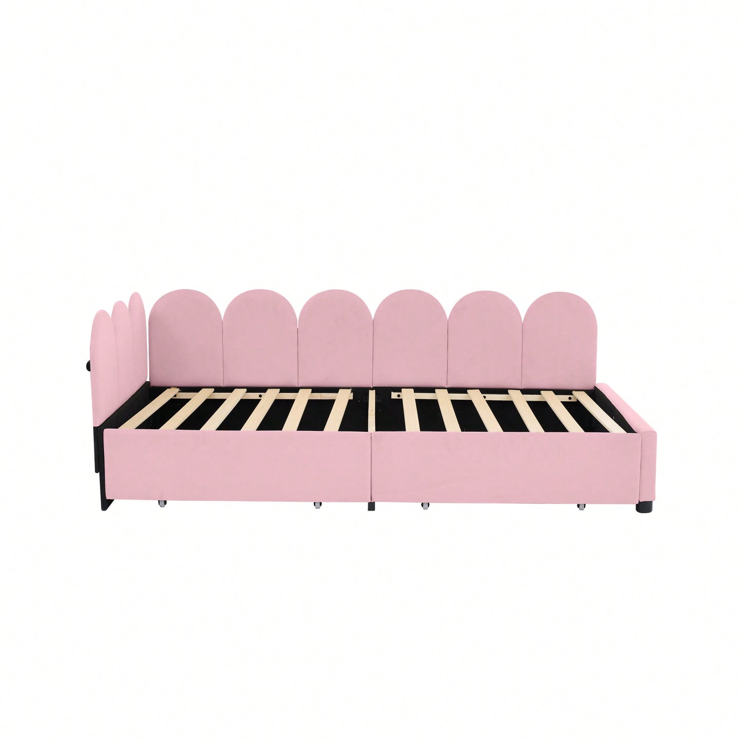 Velvet Twin Size Upholstered Daybed With 2 Storage Drawers And Soft Fabric Headboard No Box Spring Required Beige