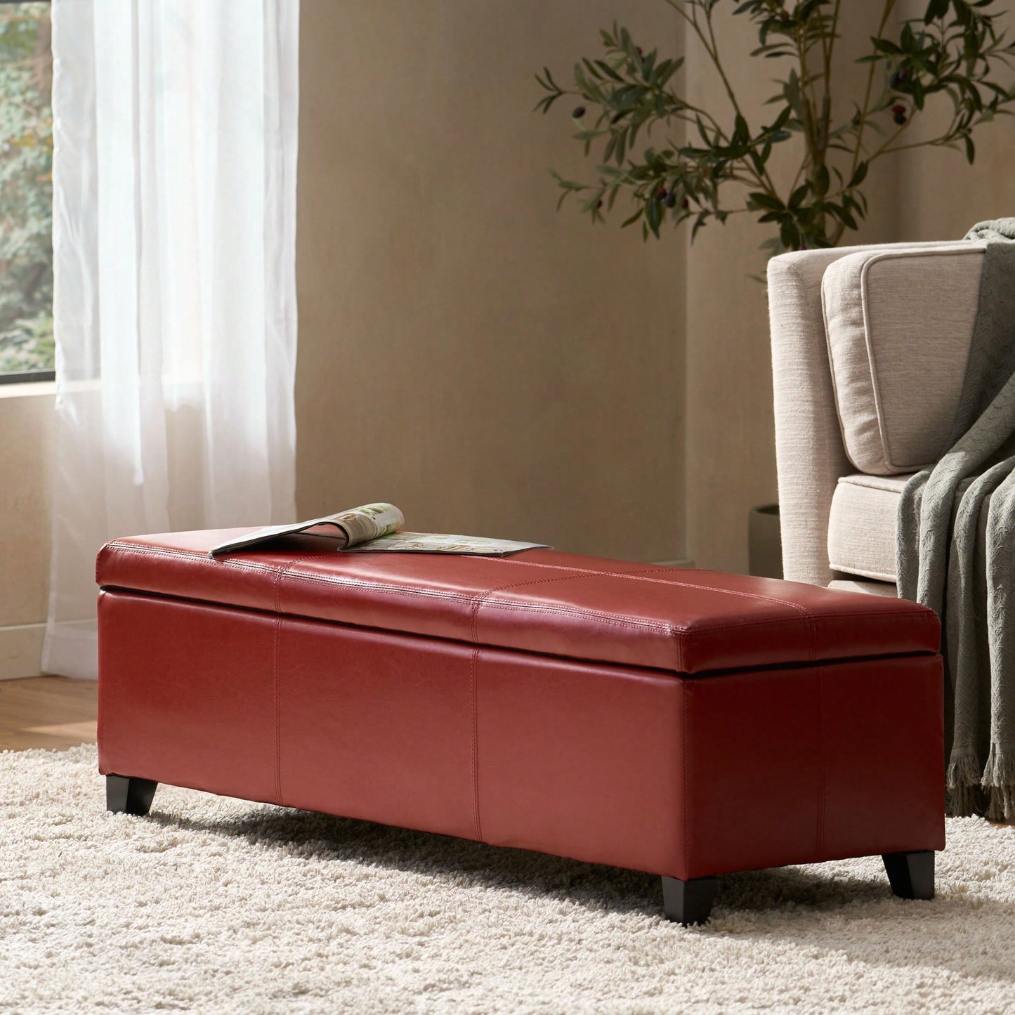 Versatile Storage Ottoman With Stylish Design And Ample Space For Home Organization