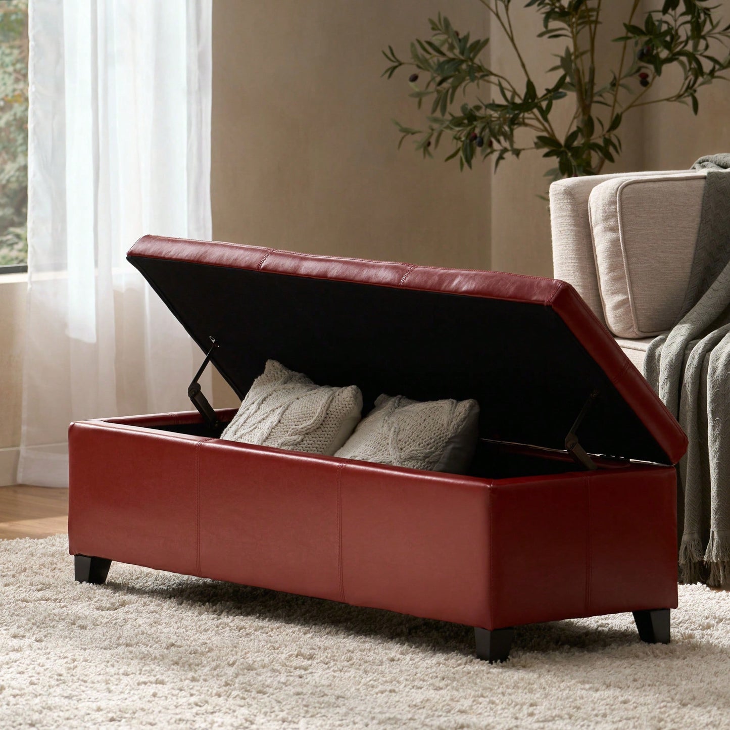 Versatile Storage Ottoman With Stylish Design And Ample Space For Home Organization