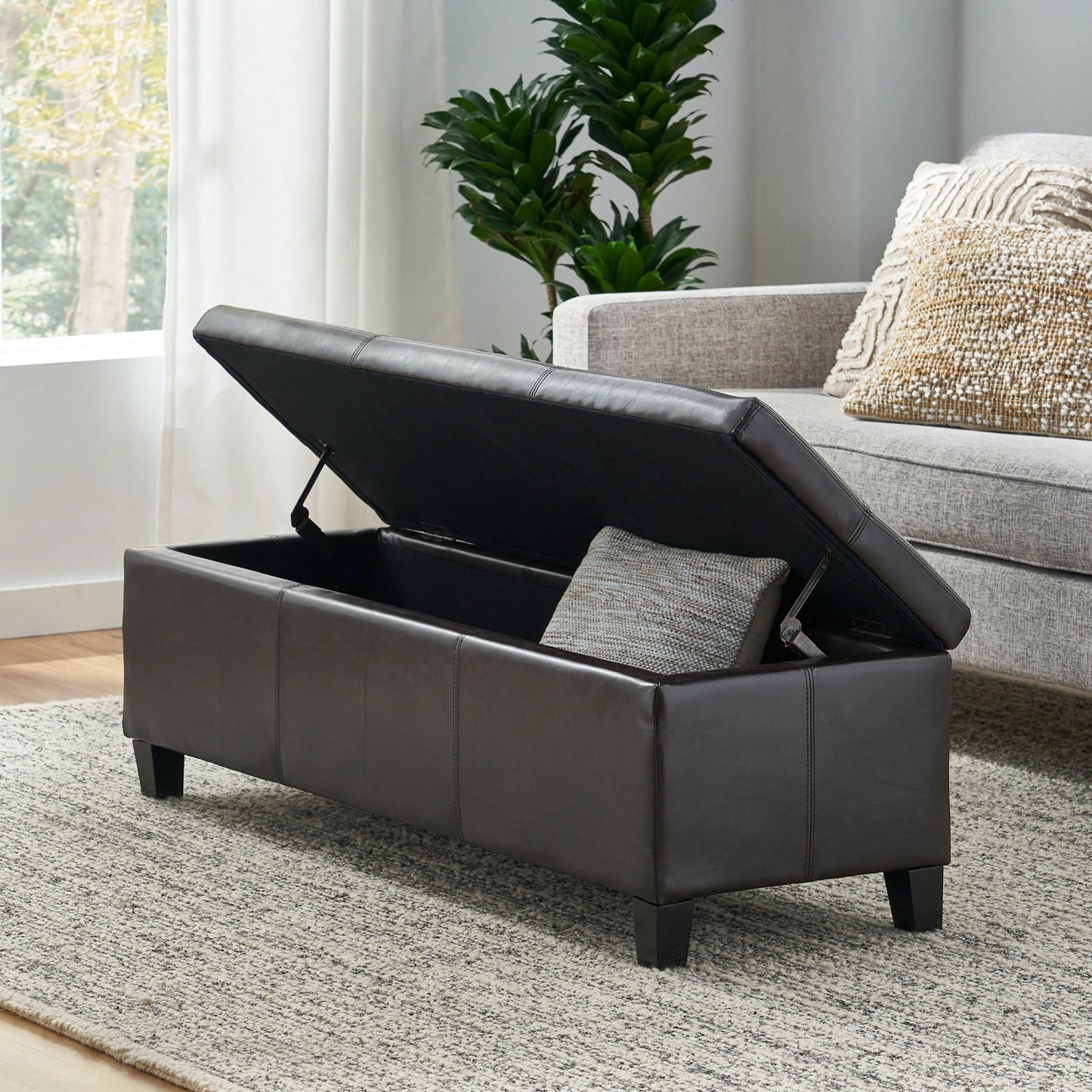 Versatile Storage Ottoman With Stylish Design And Ample Space For Home Organization