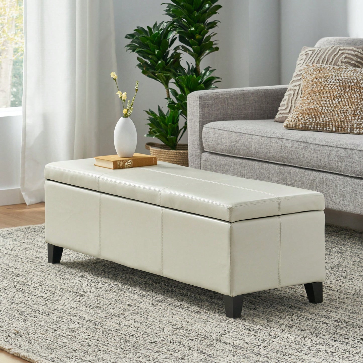 Versatile Storage Ottoman With Stylish Design And Ample Space For Home Organization