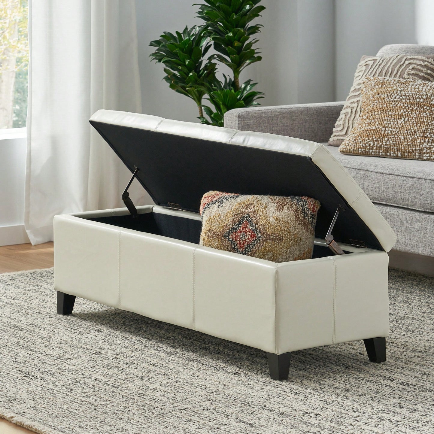 Versatile Storage Ottoman With Stylish Design And Ample Space For Home Organization