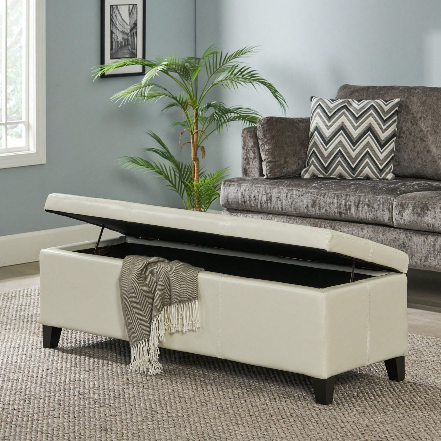 Versatile Storage Ottoman With Stylish Design And Ample Space For Home Organization