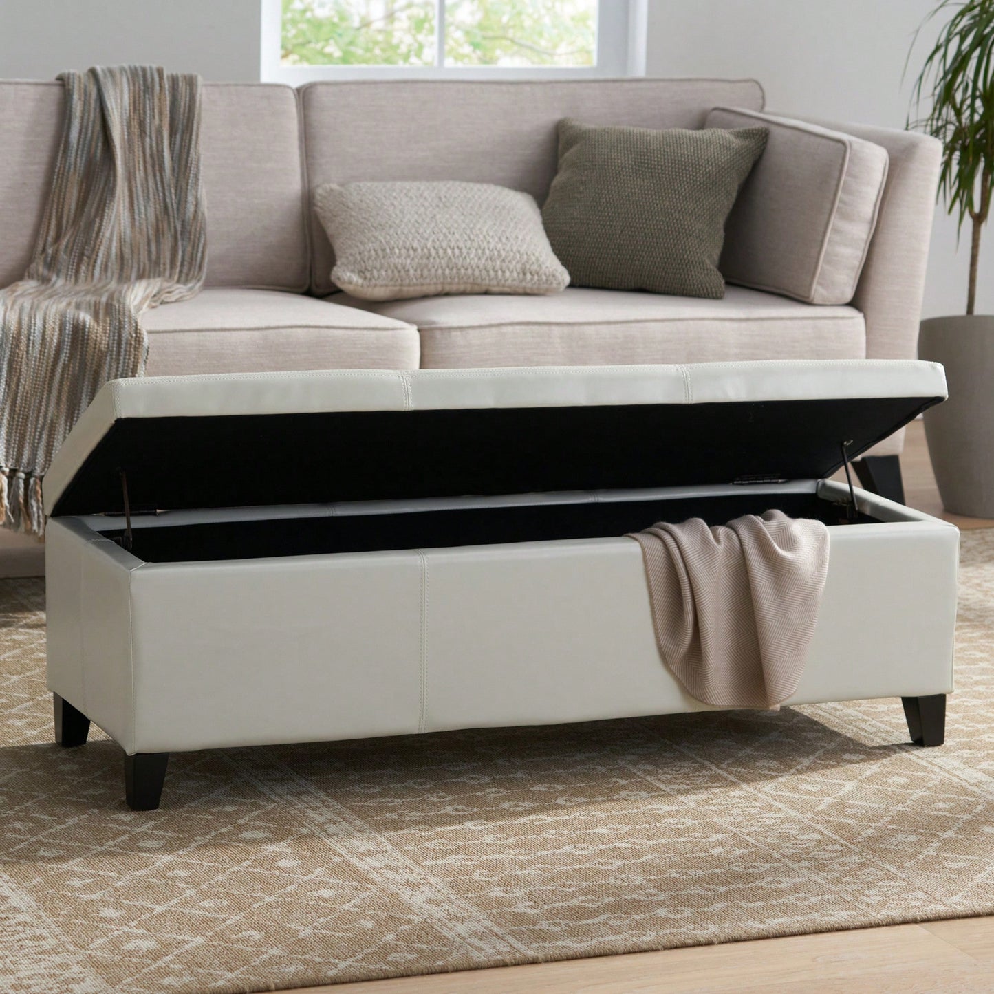 Versatile Storage Ottoman With Stylish Design And Ample Space For Home Organization