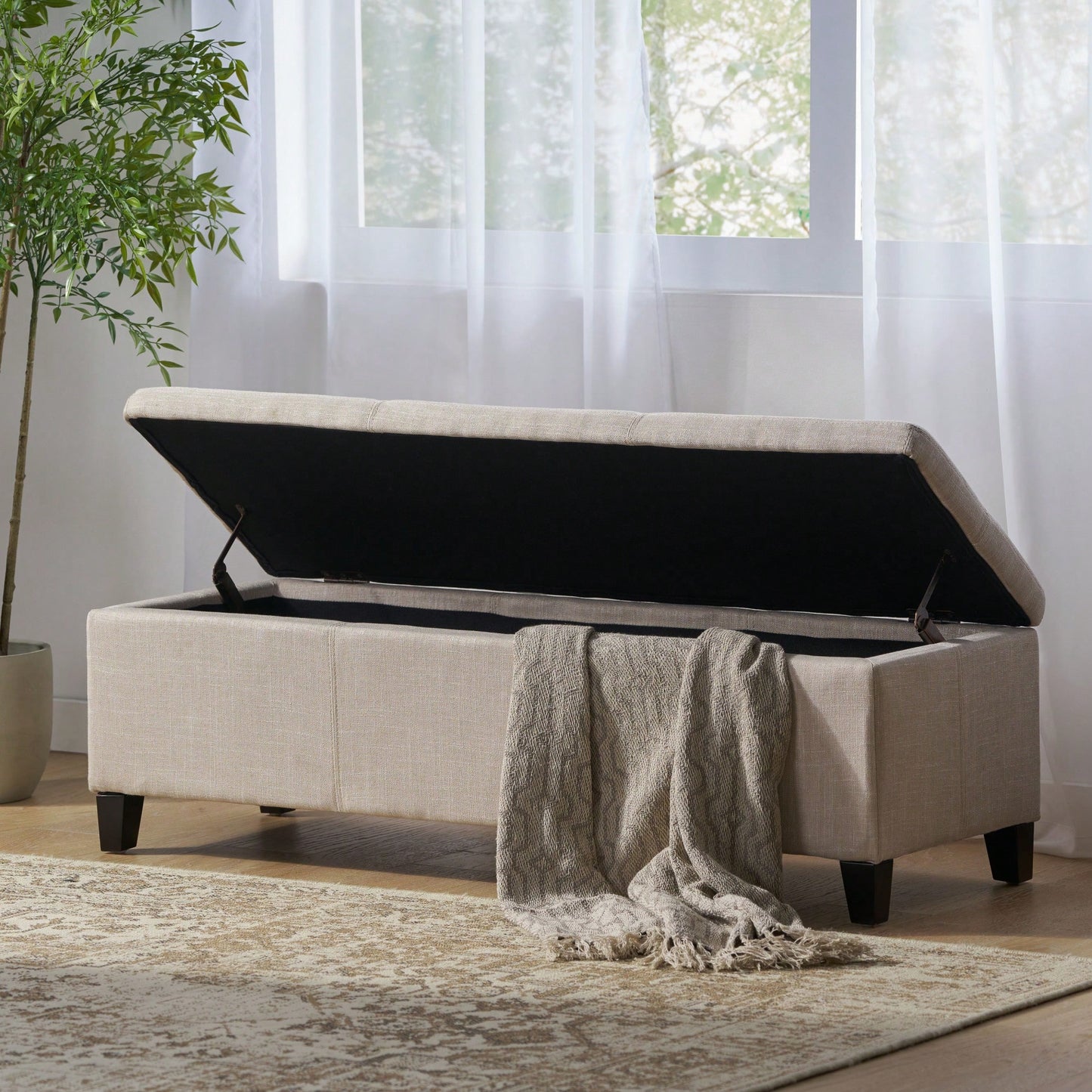 Versatile Storage Ottoman With Stylish Design And Ample Space For Home Organization