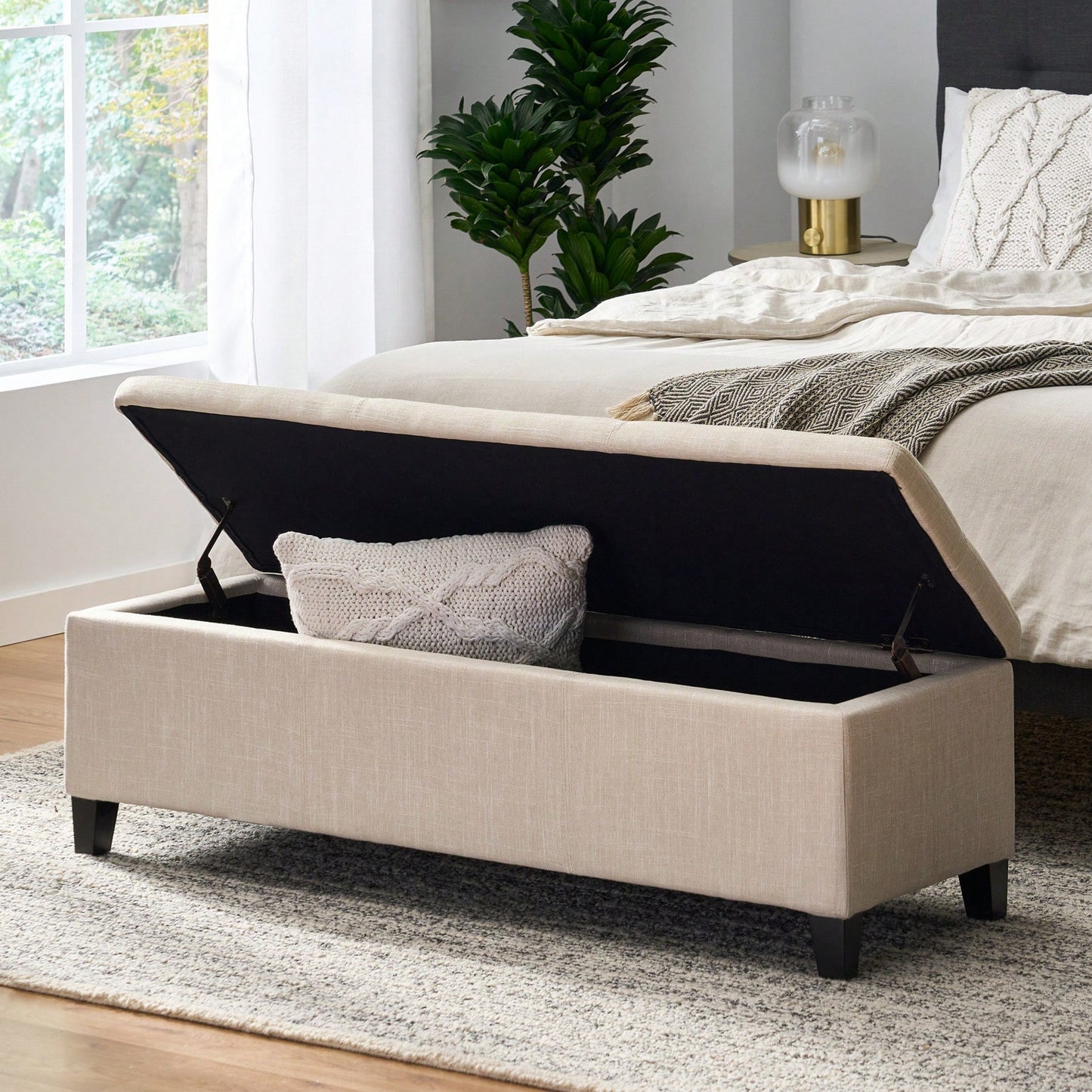 Versatile Storage Ottoman With Stylish Design And Ample Space For Home Organization