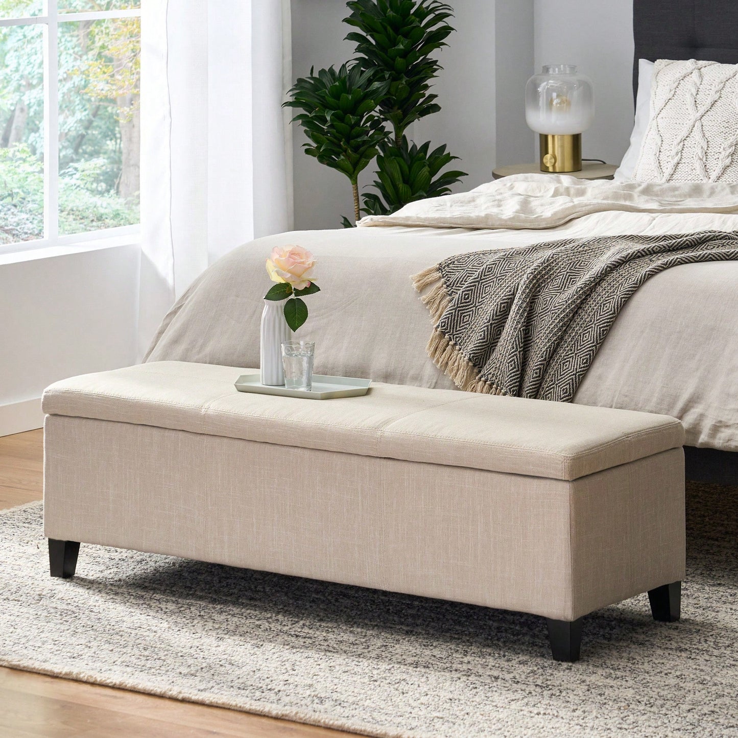 Versatile Storage Ottoman With Stylish Design And Ample Space For Home Organization