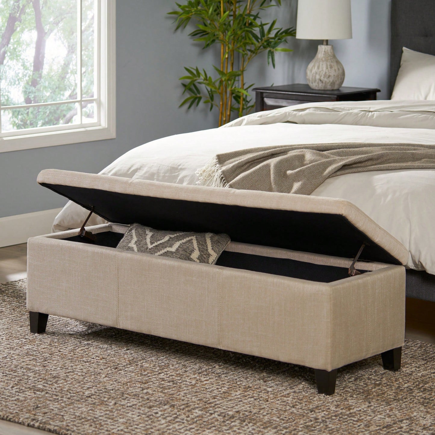 Versatile Storage Ottoman With Stylish Design And Ample Space For Home Organization