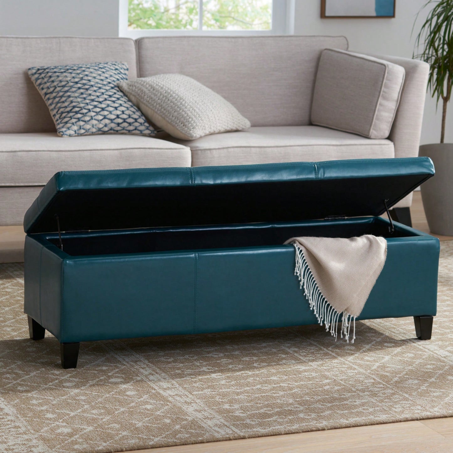 Versatile Storage Ottoman With Stylish Design And Ample Space For Home Organization