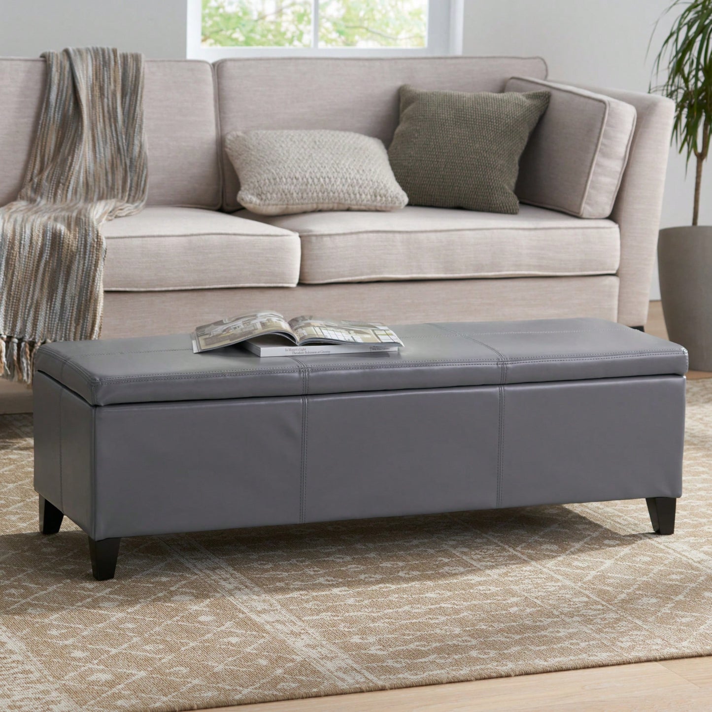 Versatile Storage Ottoman With Stylish Design And Ample Space For Home Organization