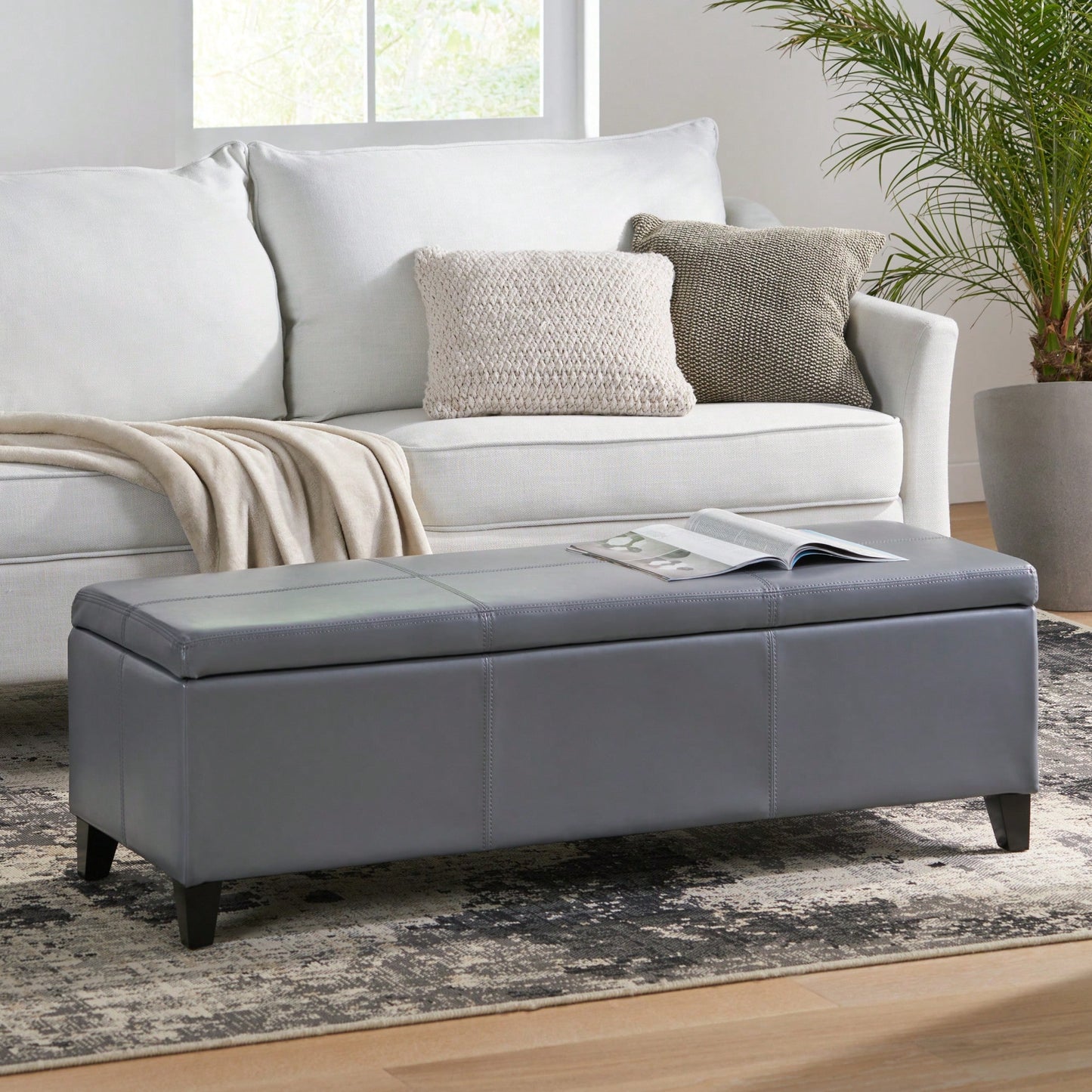 Versatile Storage Ottoman With Stylish Design And Ample Space For Home Organization