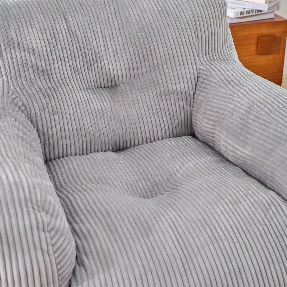 Oversized Memory Foam Bean Bag Chair With Armrests For Adults - Cozy Lounge Chair For Bedroom, Living Room, And Office