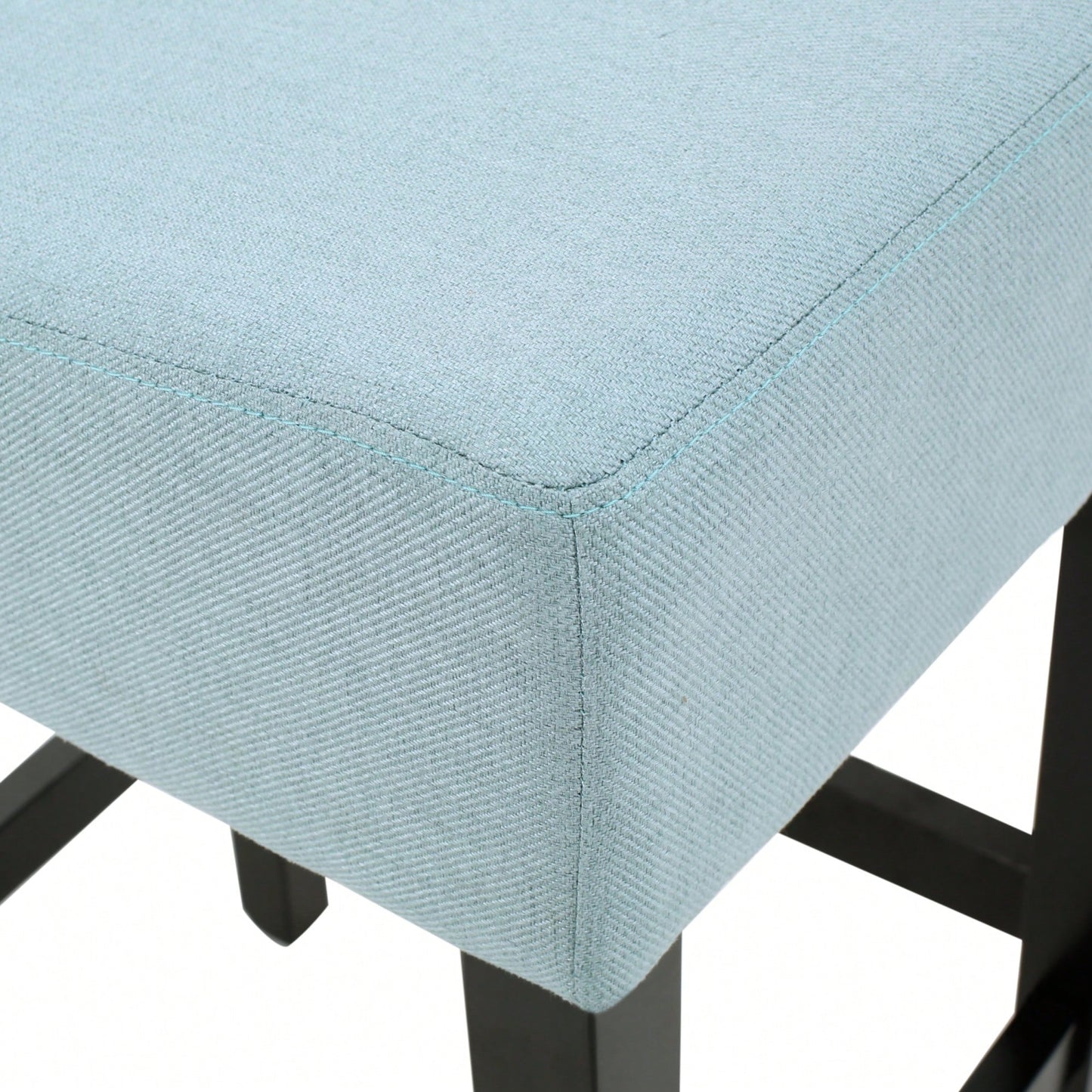 Set Of 2 Light Blue Backless Leather Counter Height Barstools For Modern Home Decor