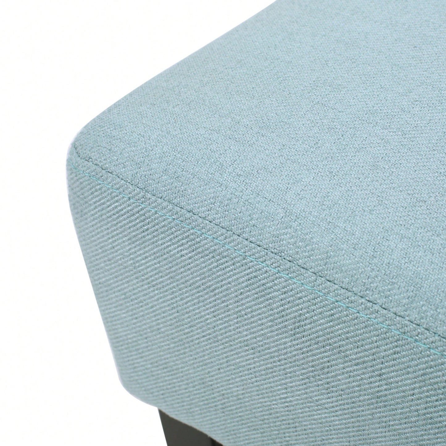 Set Of 2 Light Blue Backless Leather Counter Height Barstools For Modern Home Decor