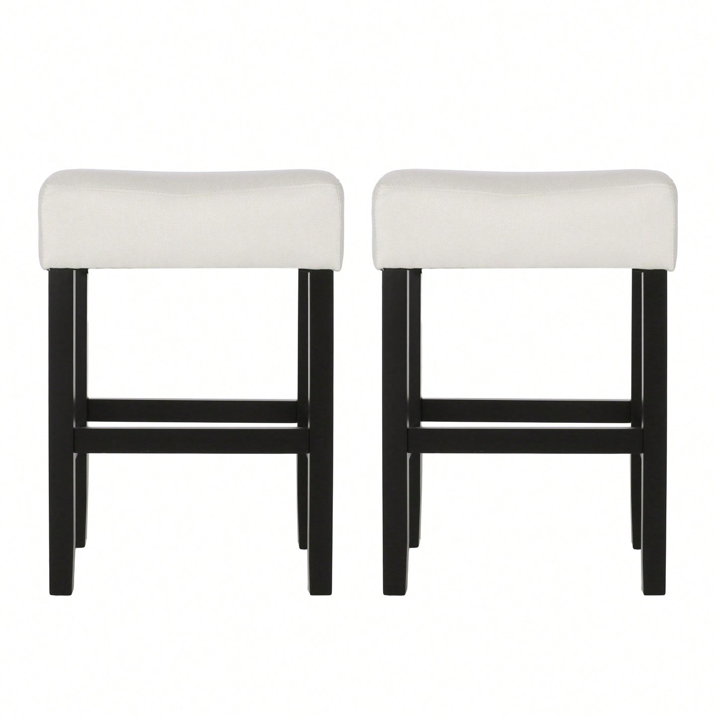 Set Of 2 Light Blue Backless Leather Counter Height Barstools For Modern Home Decor