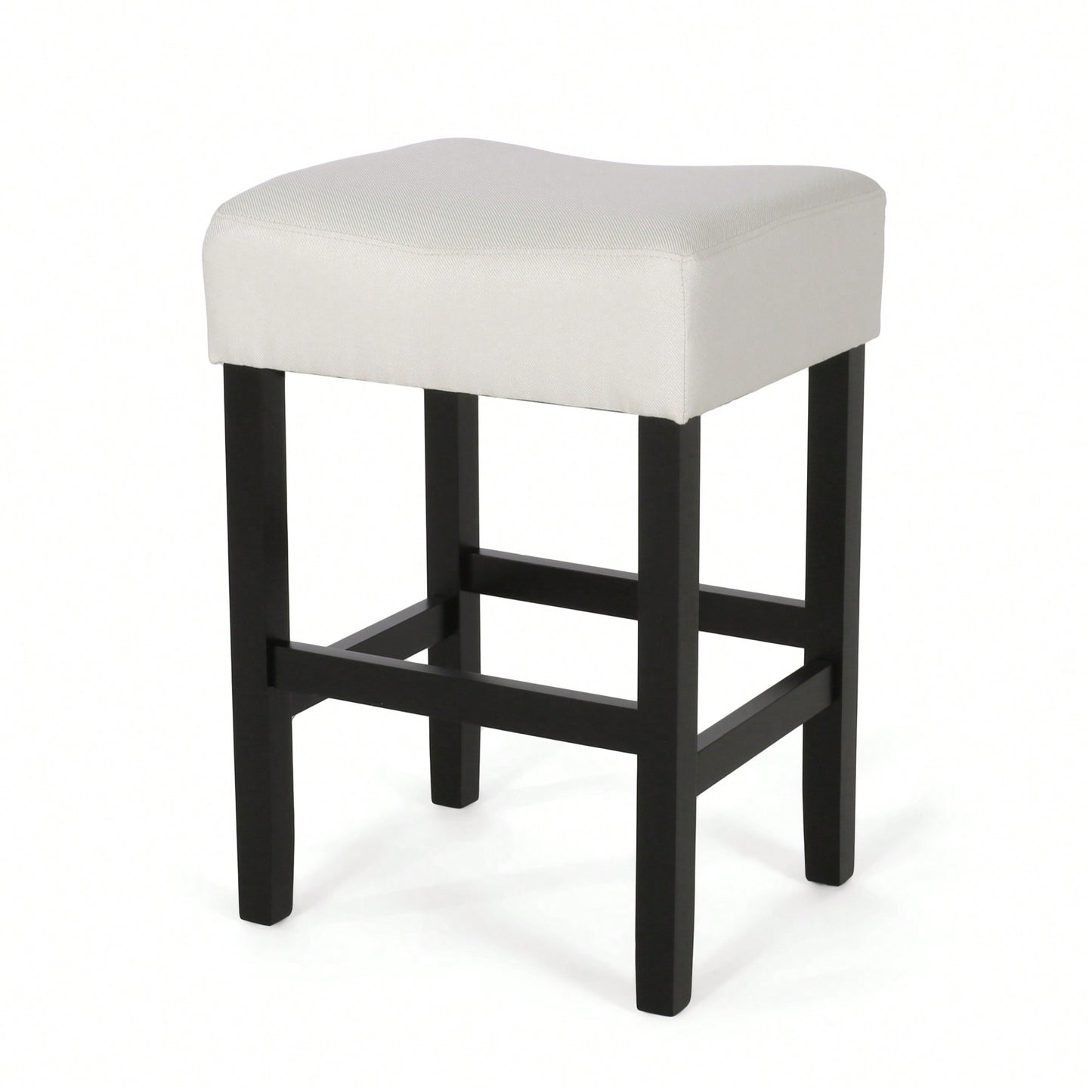 Set Of 2 Light Blue Backless Leather Counter Height Barstools For Modern Home Decor