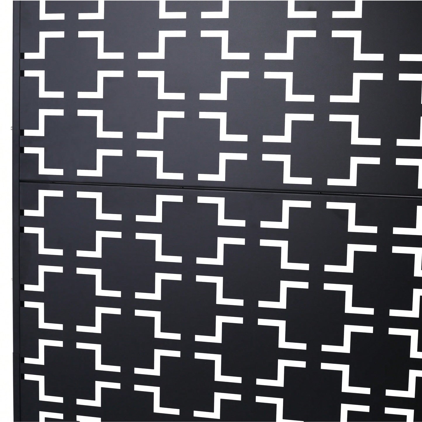 Freestanding Metal Privacy Screen 76" H X 48" W For Outdoor Deck Balcony Patio Decorative Privacy Fence Panels Lightweight Black