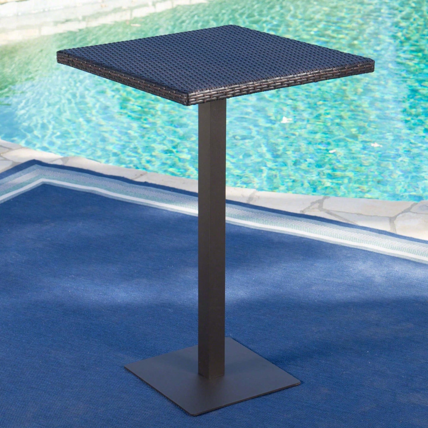 26 Inch Square Outdoor Bar Table For Patio And Garden Use