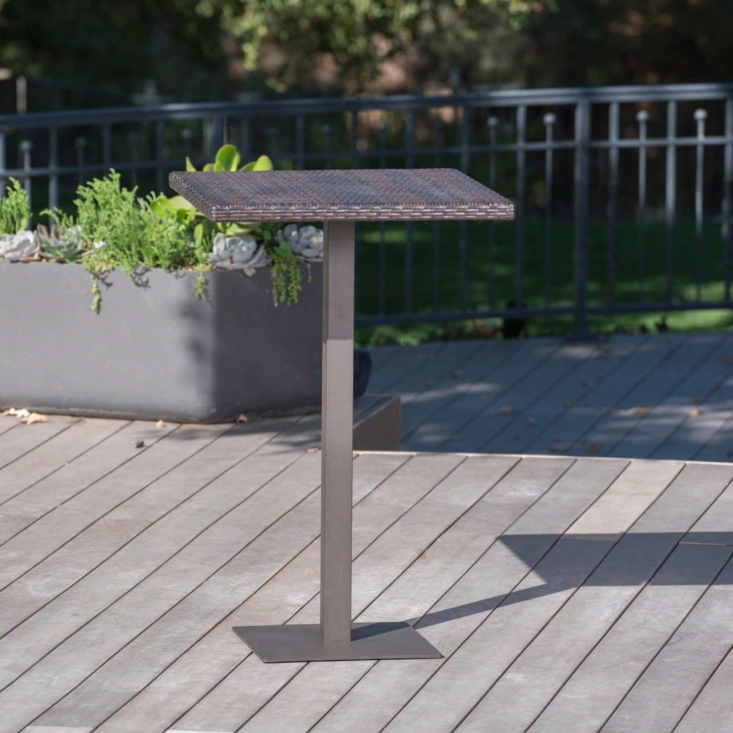 26 Inch Square Outdoor Bar Table For Patio And Garden Use