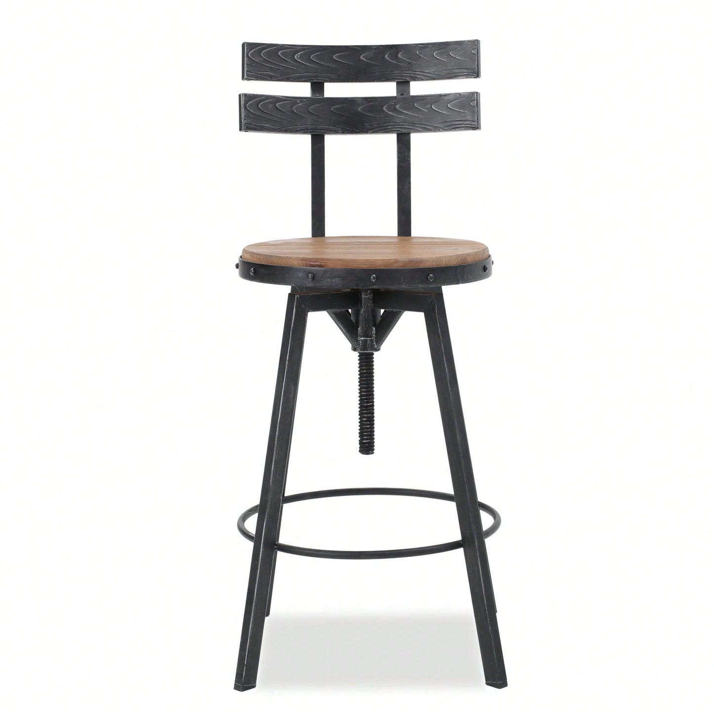 Set Of 2 Metal Chairs With Wooden Seats Stylish And Durable Design For Dining Room Or Outdoor Use