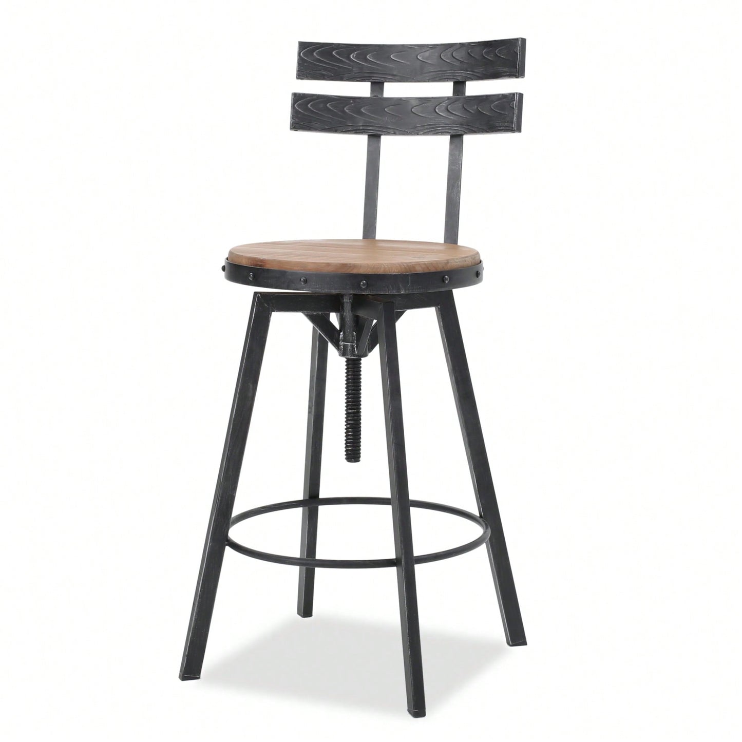 Set Of 2 Metal Chairs With Wooden Seats Stylish And Durable Design For Dining Room Or Outdoor Use