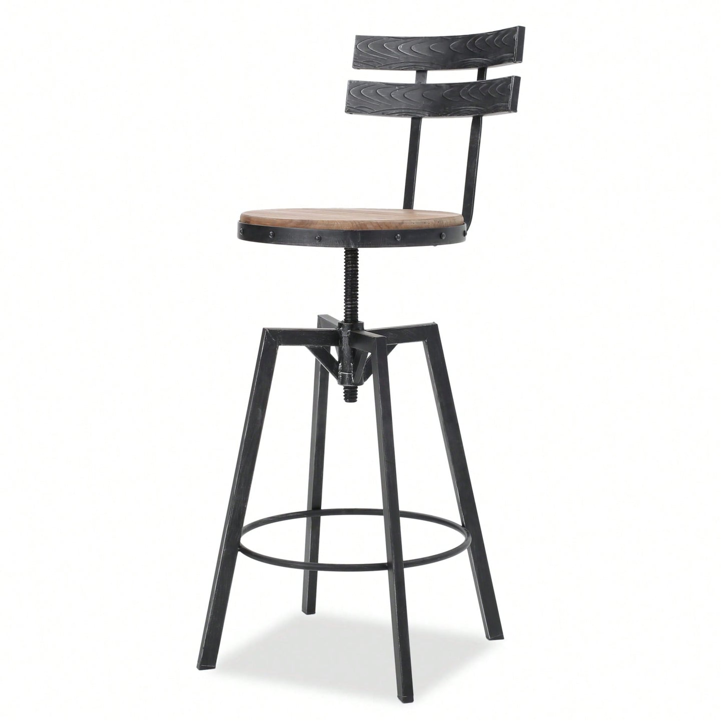 Set Of 2 Metal Chairs With Wooden Seats Stylish And Durable Design For Dining Room Or Outdoor Use