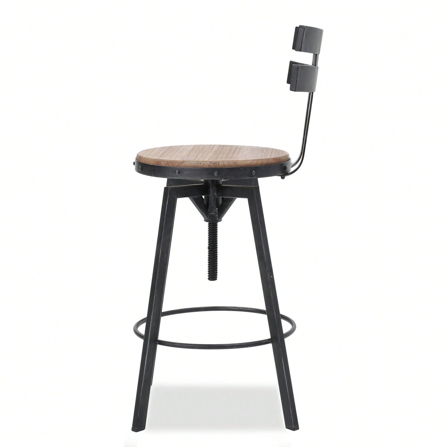 Set Of 2 Metal Chairs With Wooden Seats Stylish And Durable Design For Dining Room Or Outdoor Use