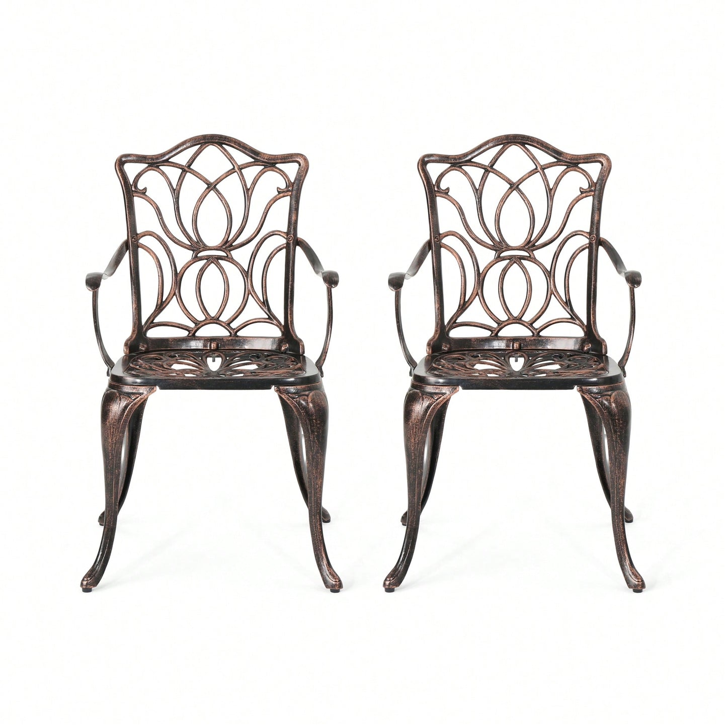 Set Of 2 Black Copper Dining Chairs For Modern Home Decor