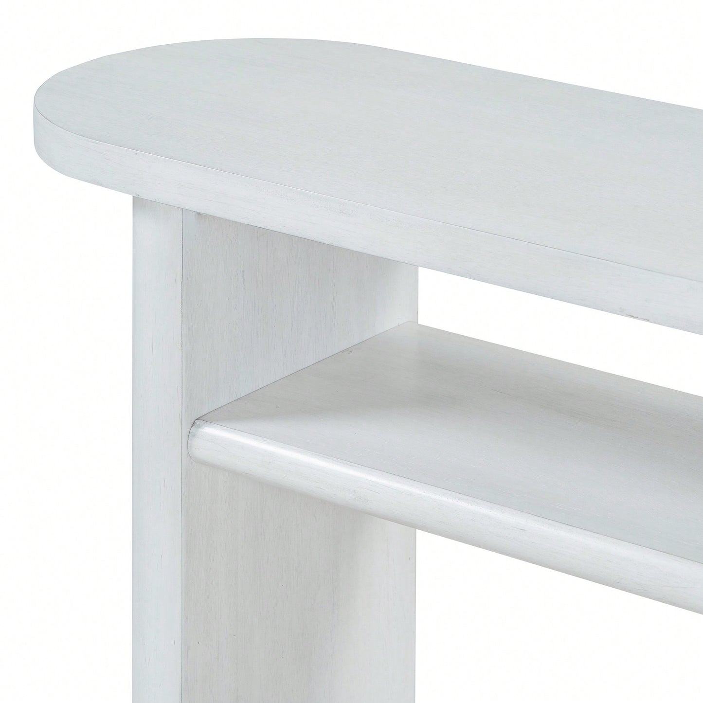 Elegant Minimalist Console Table With Rounded Edges And Sturdy Shelf For Entryway And Living Room In Black