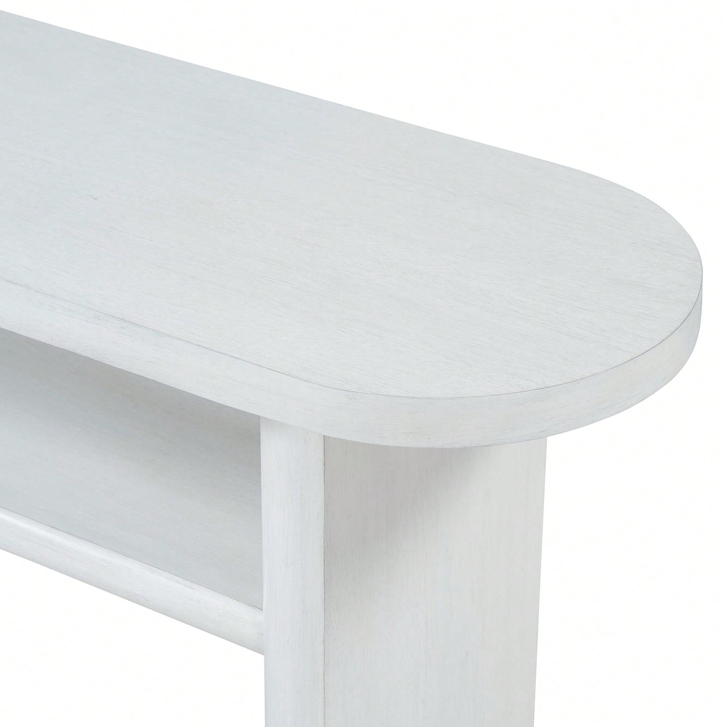 Elegant Minimalist Console Table With Rounded Edges And Sturdy Shelf For Entryway And Living Room In Black