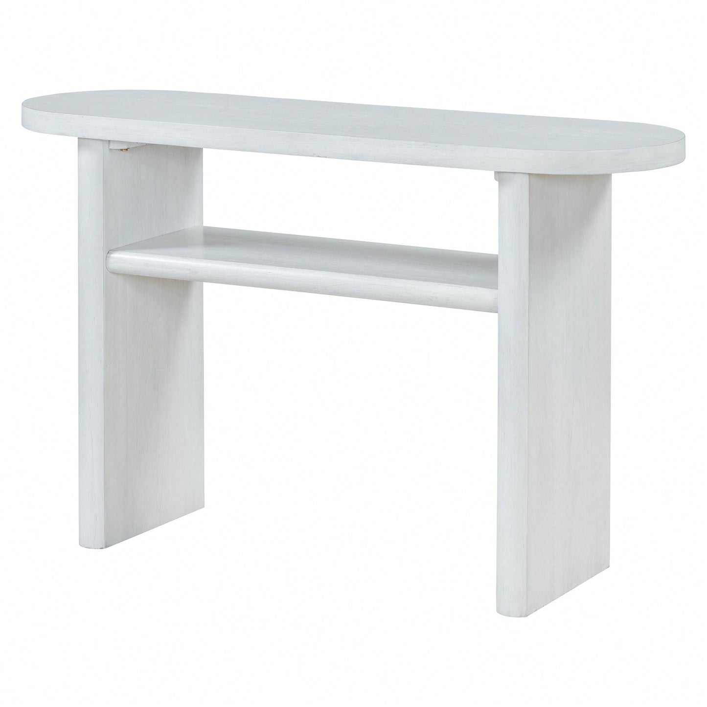 Elegant Minimalist Console Table With Rounded Edges And Sturdy Shelf For Entryway And Living Room In Black