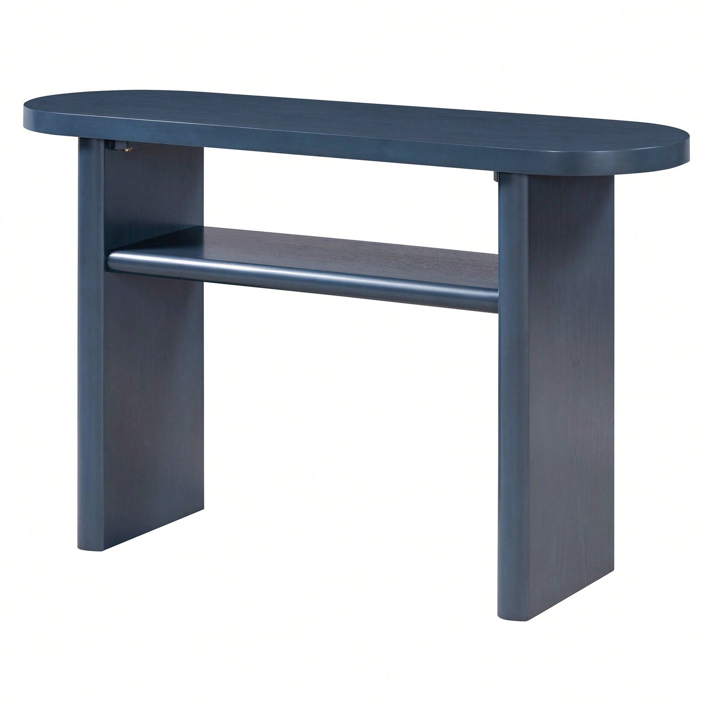 Elegant Minimalist Console Table With Rounded Edges And Sturdy Shelf For Entryway And Living Room In Black