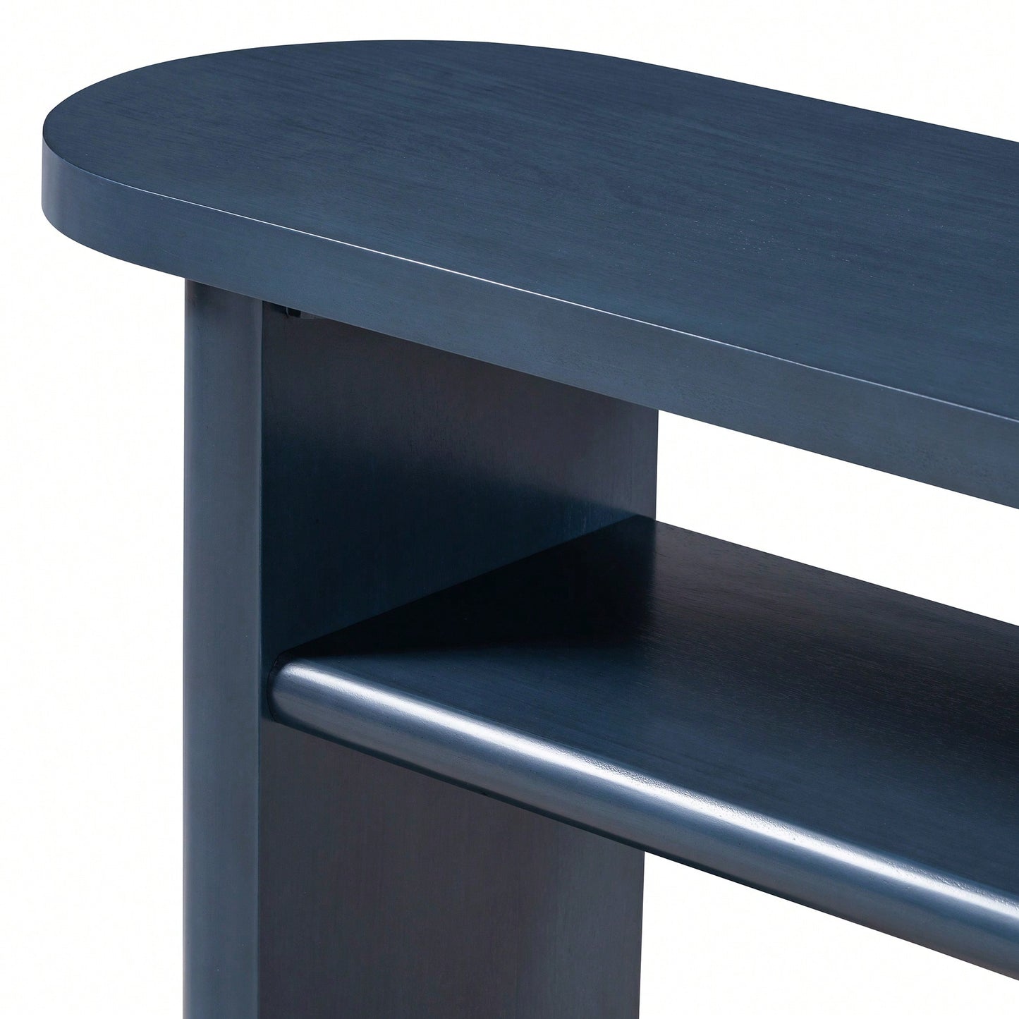 Elegant Minimalist Console Table With Rounded Edges And Sturdy Shelf For Entryway And Living Room In Black