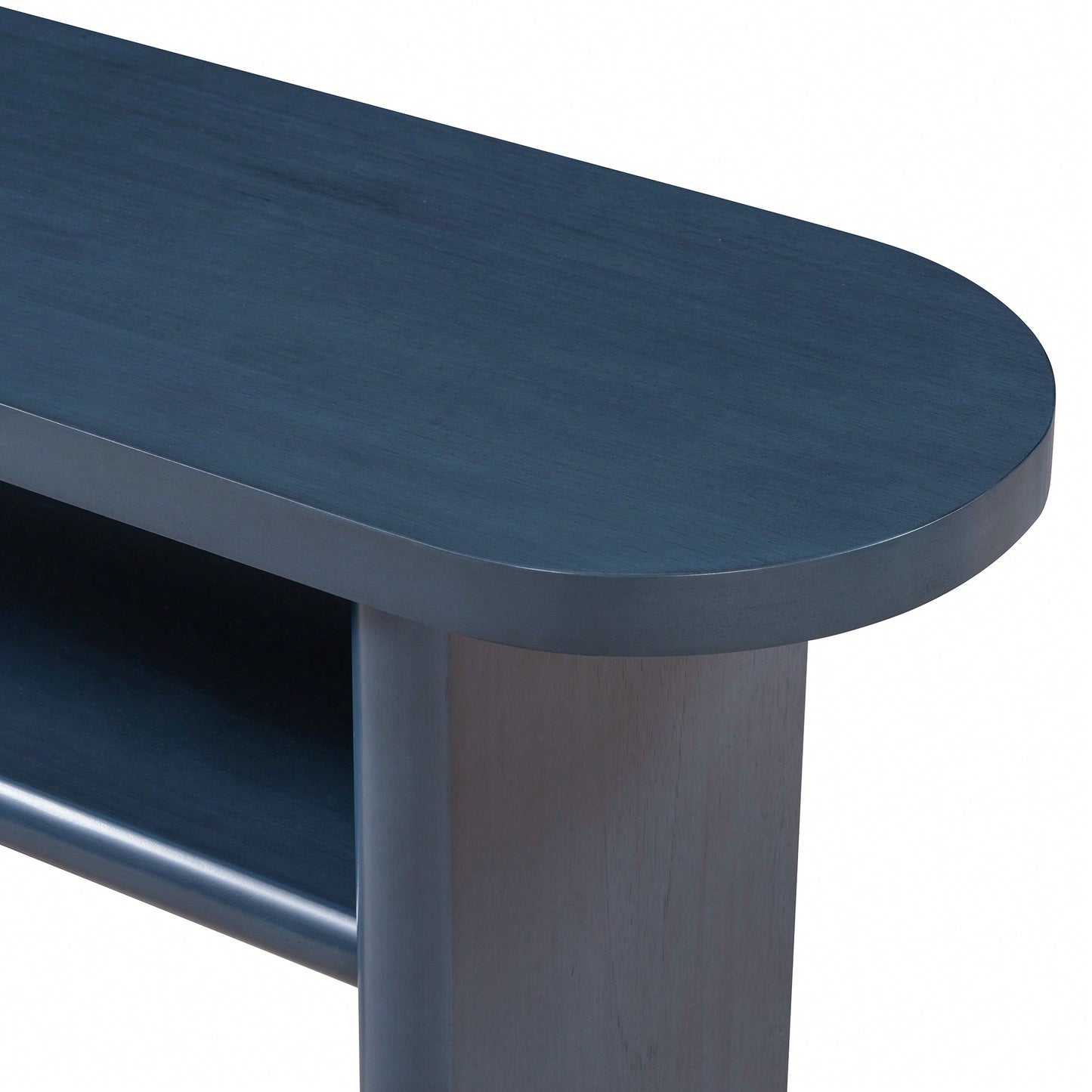 Elegant Minimalist Console Table With Rounded Edges And Sturdy Shelf For Entryway And Living Room In Black