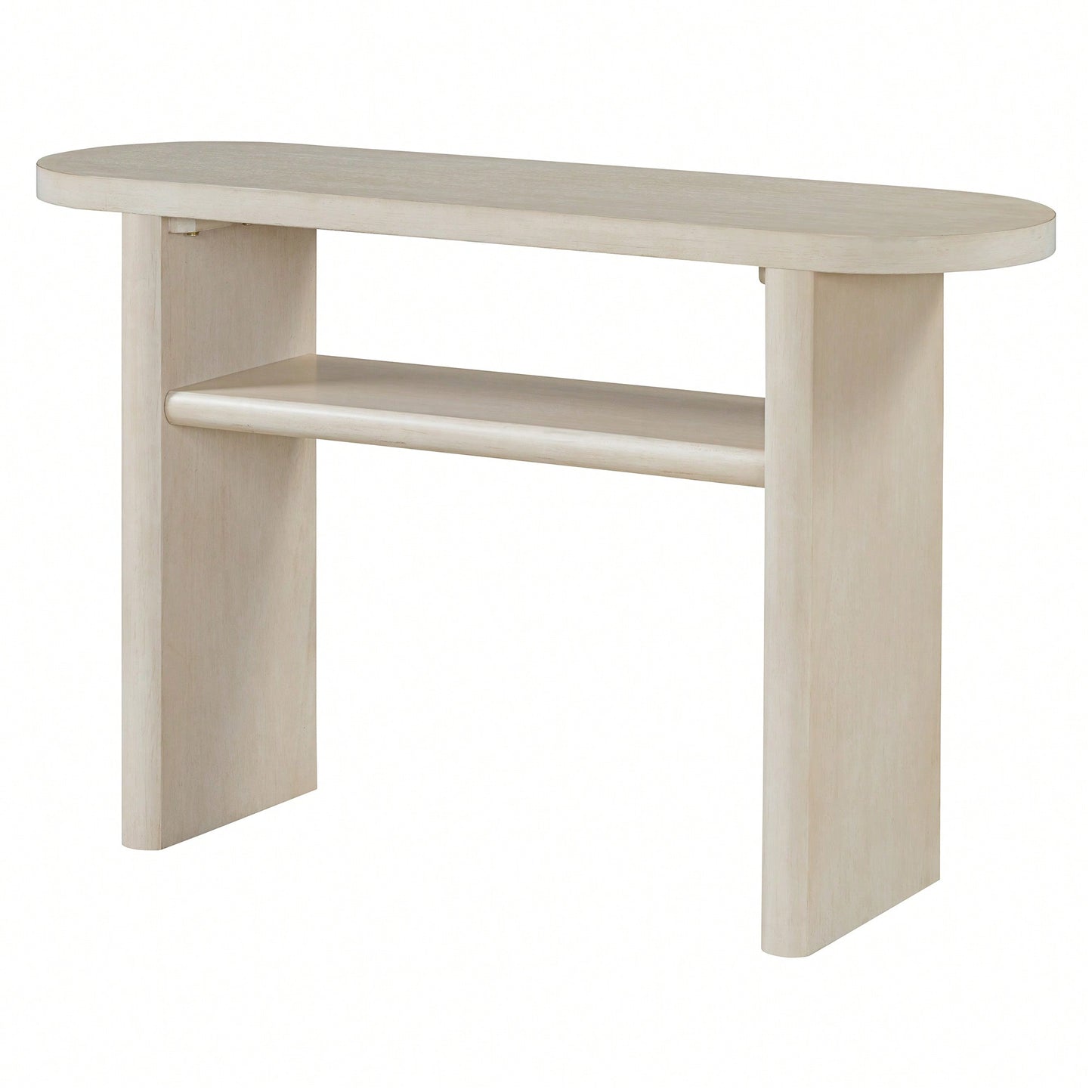 Elegant Minimalist Console Table With Rounded Edges And Sturdy Shelf For Entryway And Living Room In Black
